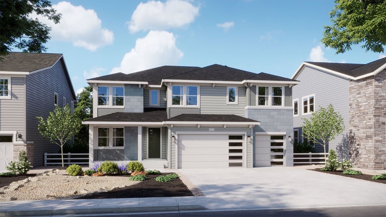 Representative exterior photo of a completed home built from the 5006 by New Home Co. in The Estates Collection at Murphy Creek, Aurora, CO (Image 2).
