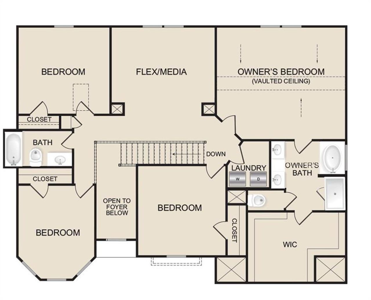 2D floor plan layout of this home in , Hoschton, GA (Image 2).