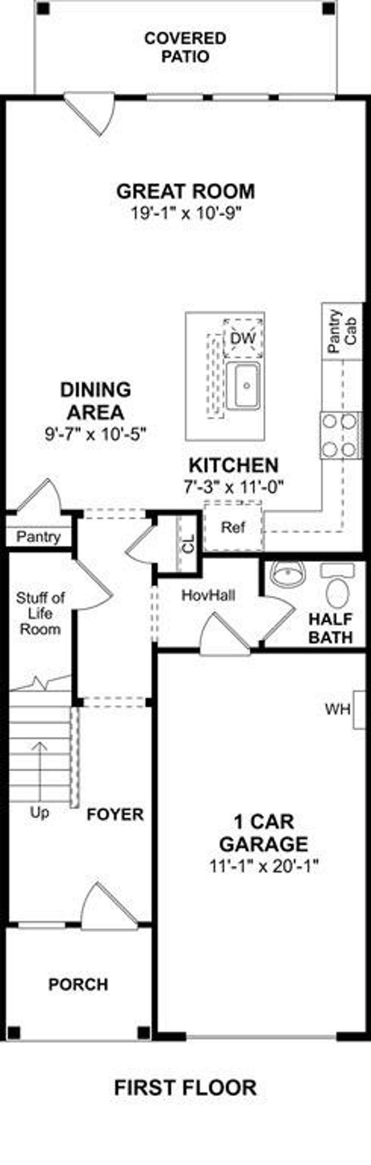 2D floor plan layout of this home in Providence Commons, Providence Village, TX (Image 2).