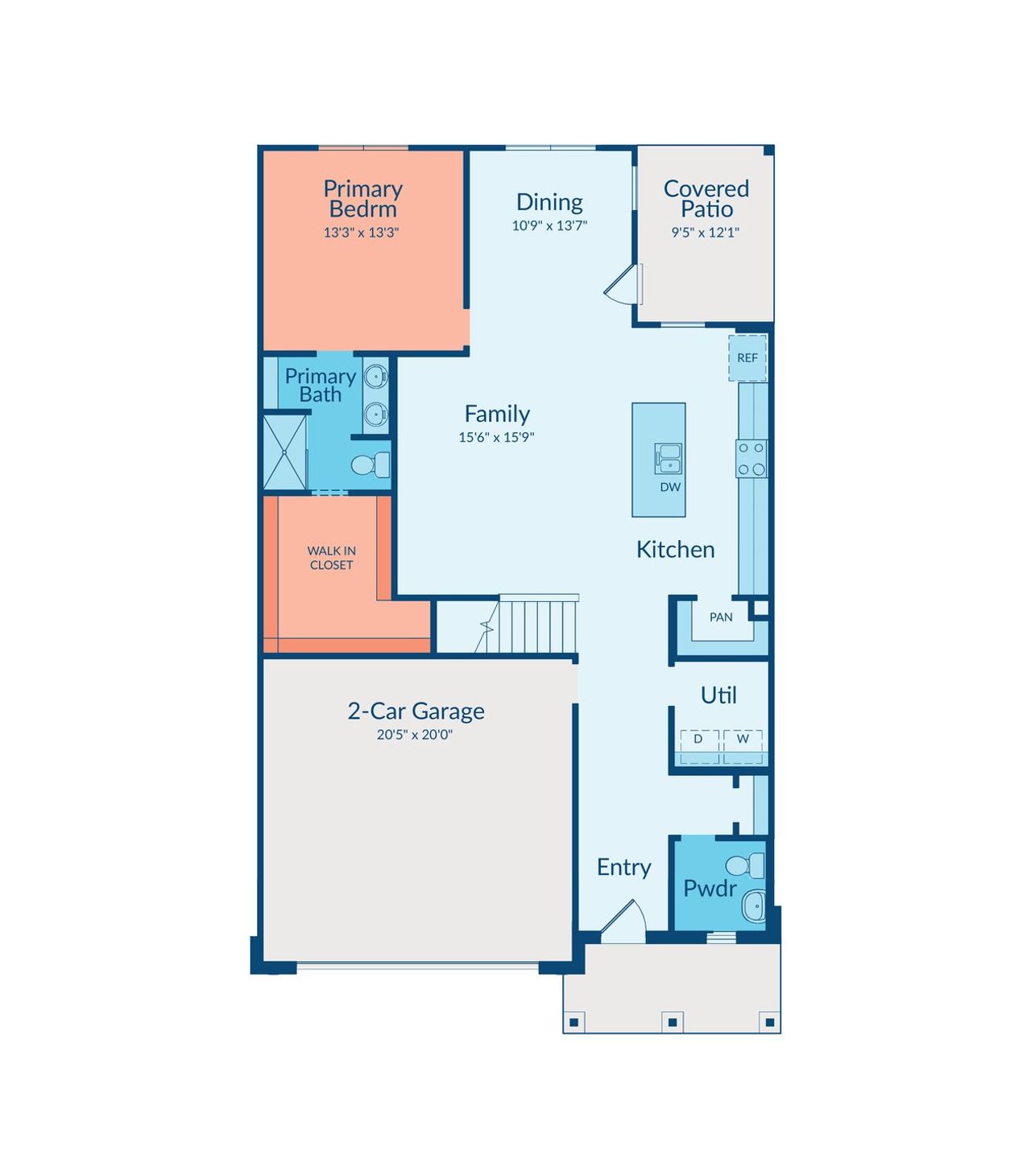 2D floor plan layout of this home in Crighton Cove, Conroe, TX (Image 2).