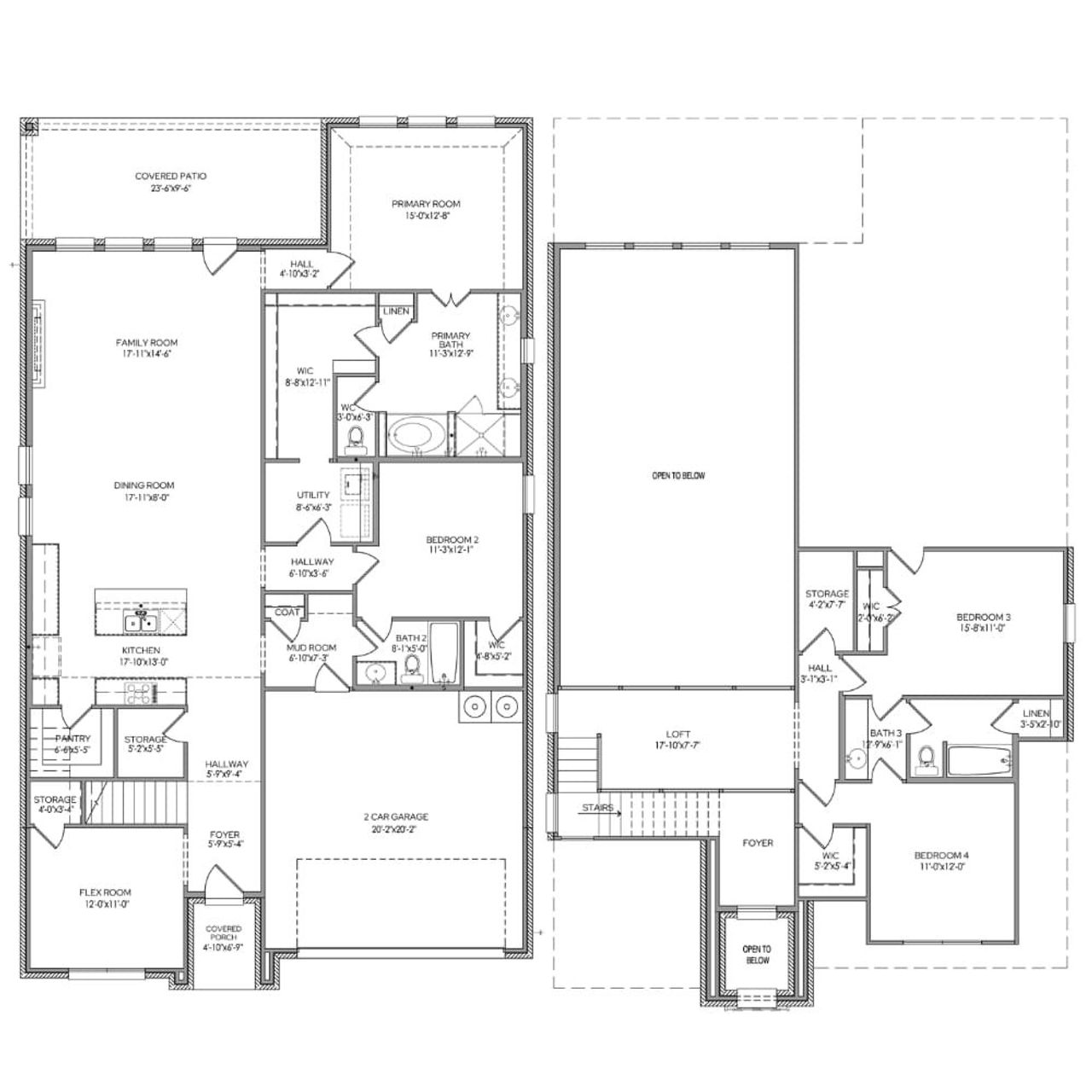 2D floor plan layout for the The Heritage by Lillian Custom Homes in Anna Ranch, Anna, TX (Image 2).