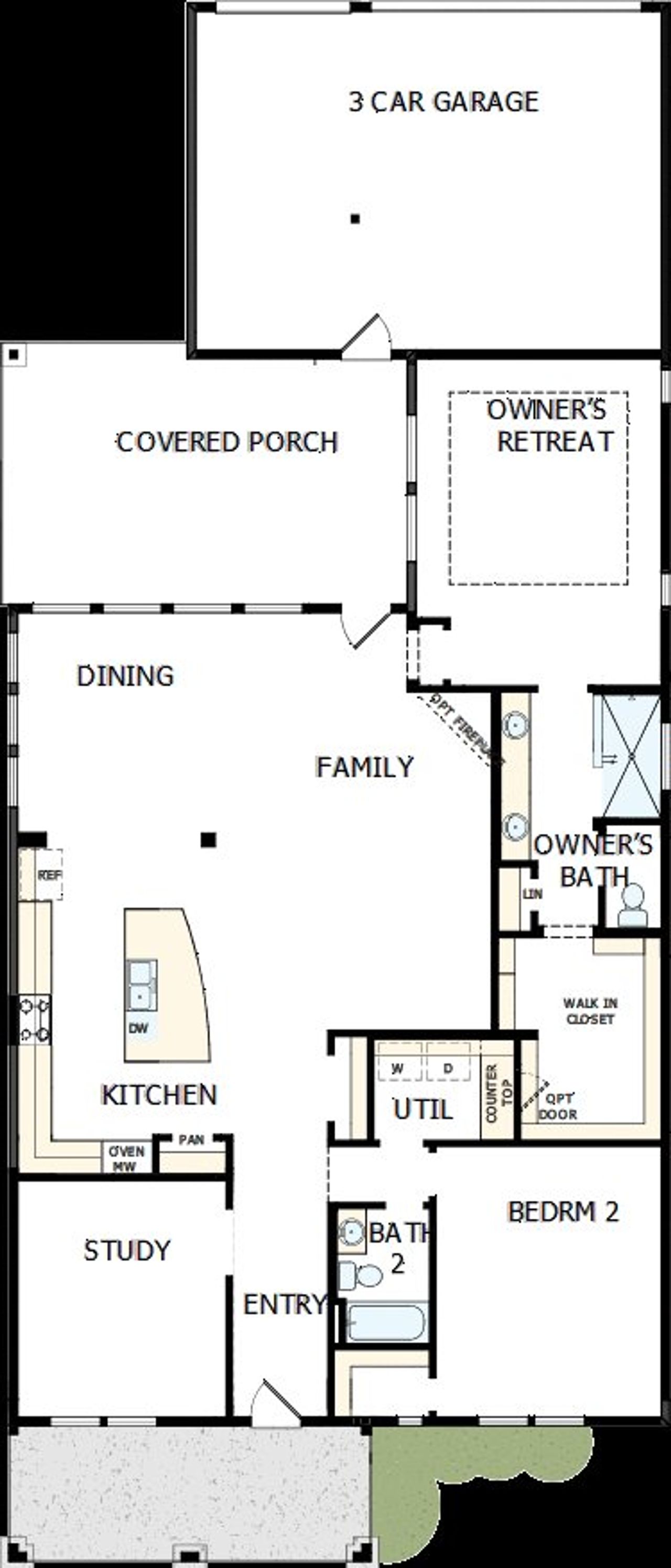 2D floor plan layout of this home in Elements at Viridian - Traditional Series, Arlington, TX (Image 2). 2D floor plan layout of this home in Elements at Viridian - Traditional Series, Arlington, TX (Image 2).
