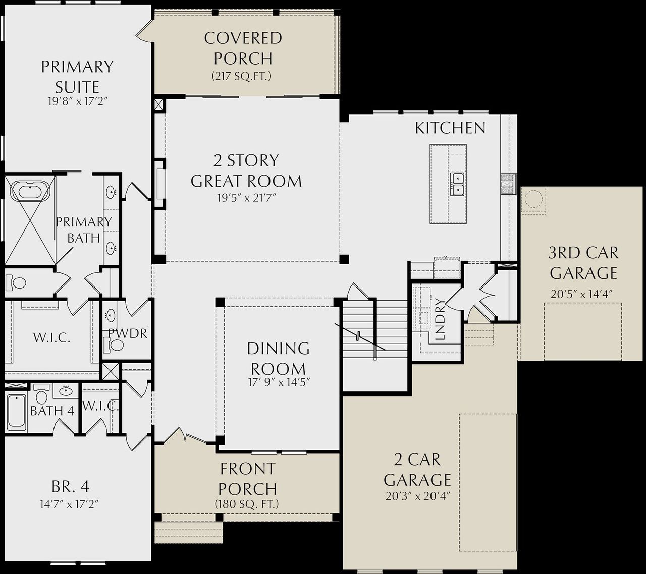 2D floor plan layout of this home in Glory Meadows, Gainesville, GA (Image 2). 2D floor plan layout of this home in Glory Meadows, Gainesville, GA (Image 2).