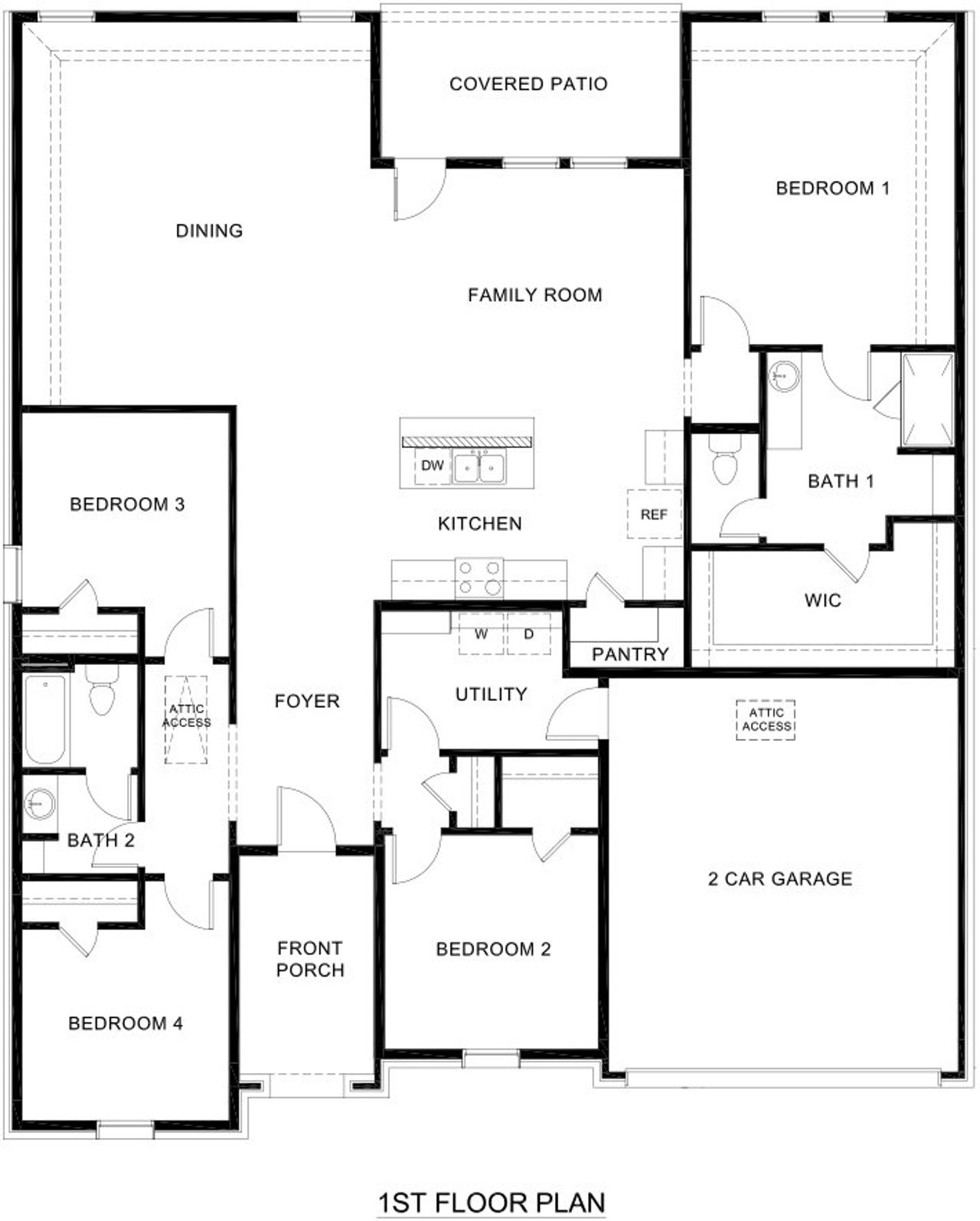 2D floor plan layout of this home in Saddlebrook, Waxahachie, TX (Image 2).