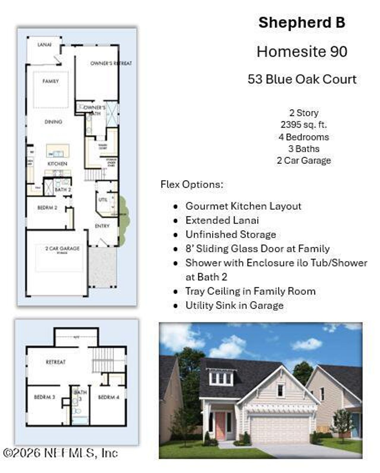 2D floor plan layout of this home in , Ponte Vedra, FL (Image 2).