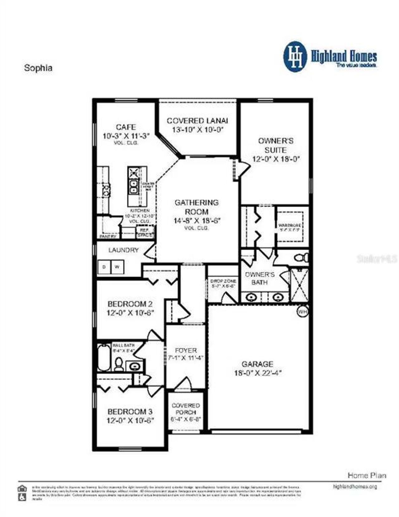 2D floor plan layout of this home in Aviary at Rutland Ranch, Parrish, FL (Image 2).