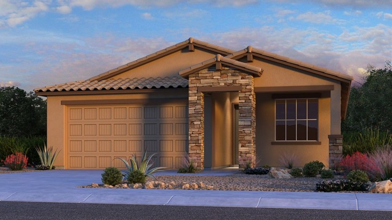 Representative exterior photo of a completed home built from the Edmonton by Taylor Morrison in Stonehaven Discovery Collection, Glendale, AZ (Image 2).