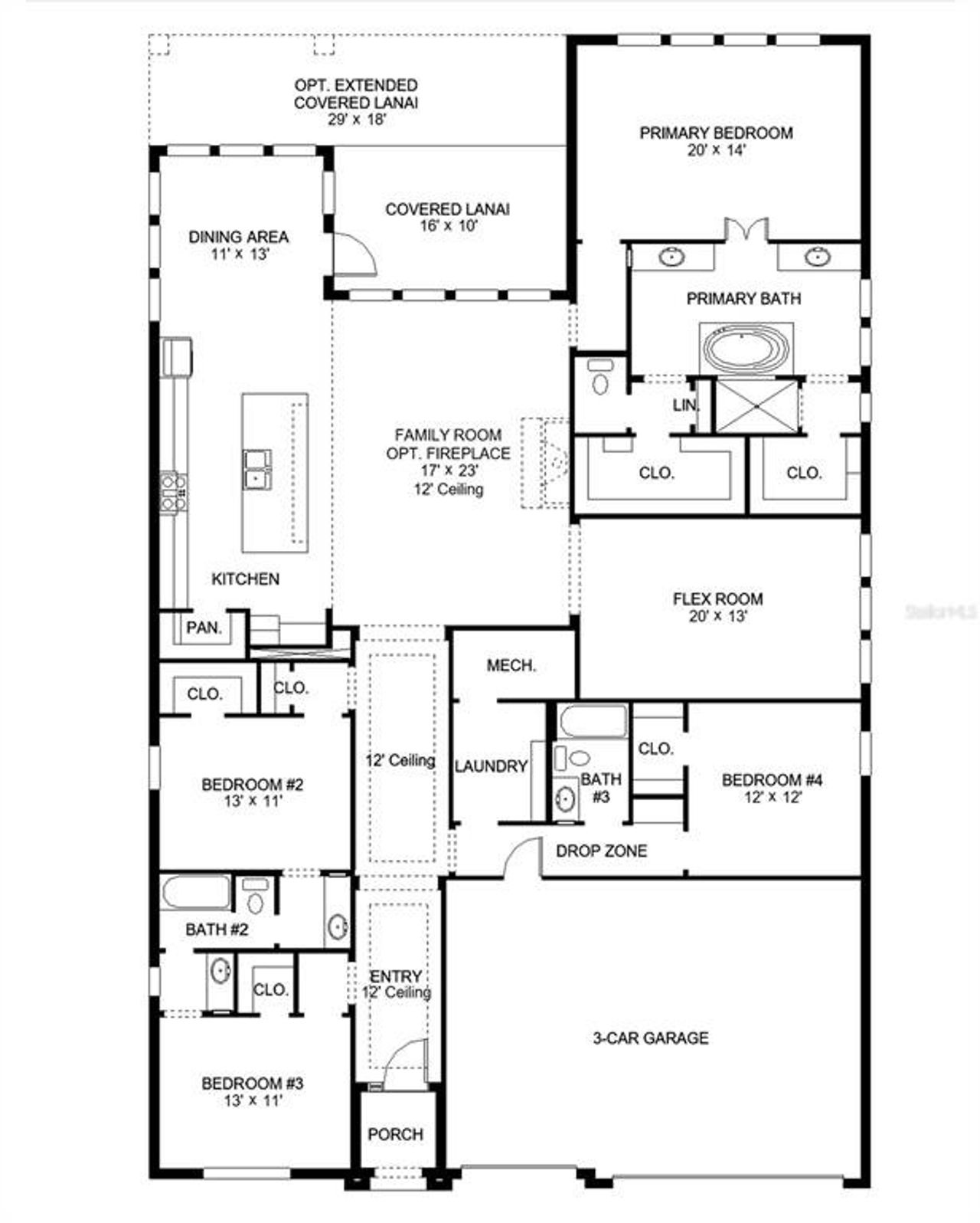 2D floor plan layout of this home in Sanctuary at Seaire, Parrish, FL (Image 2). 2D floor plan layout of this home in Sanctuary at Seaire, Parrish, FL (Image 2).