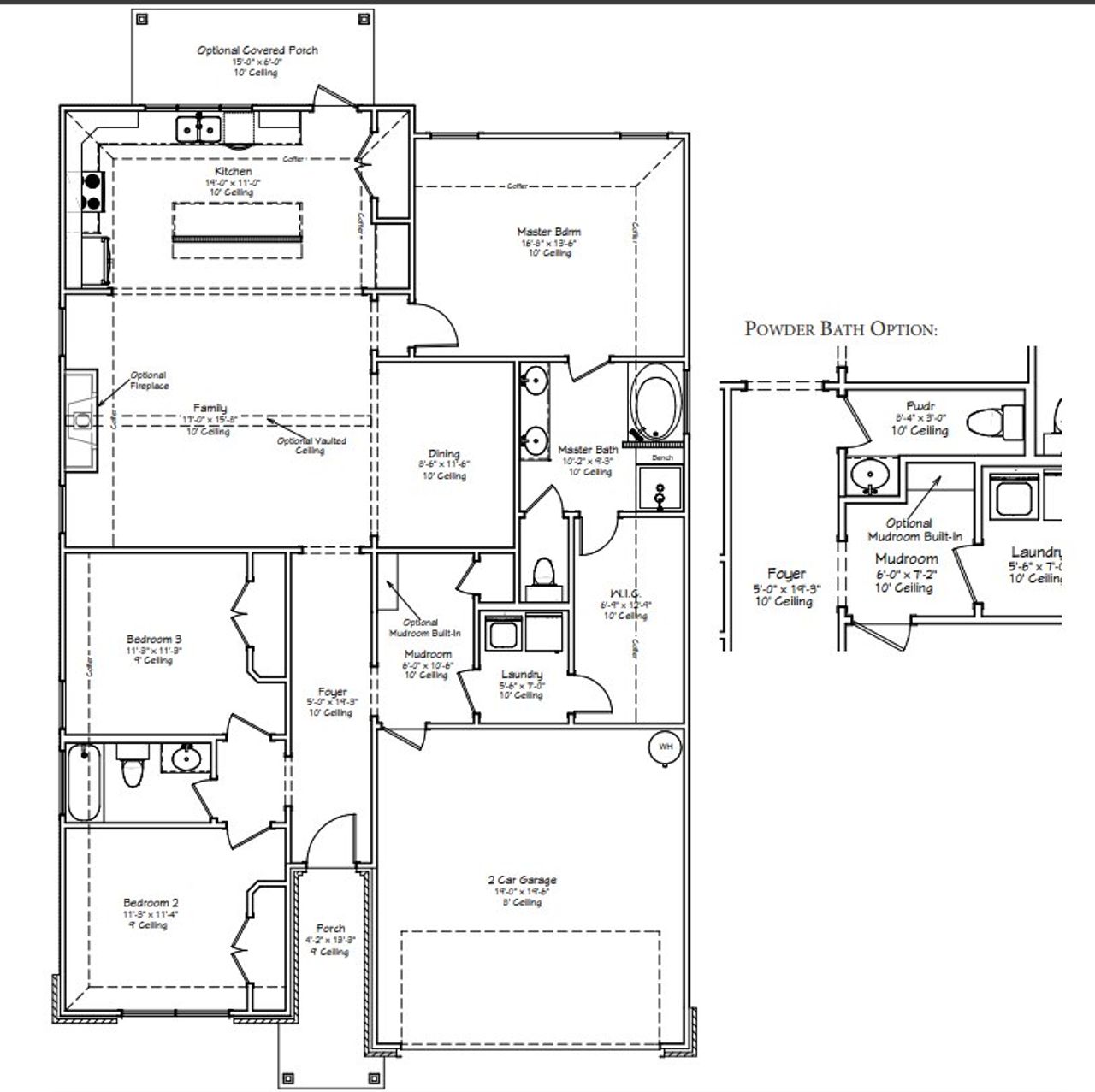 2D floor plan layout for the The Violet by Avonley Homes in Pinemont, Bryan, TX (Image 2).