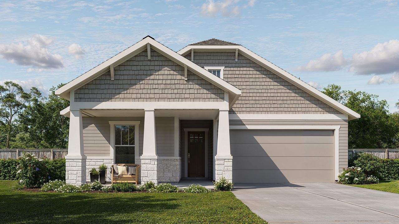 Representative exterior photo of a completed home built from the 2144J by Perry Homes in Hyland Trail, Green Cove Springs, FL (Image 2).