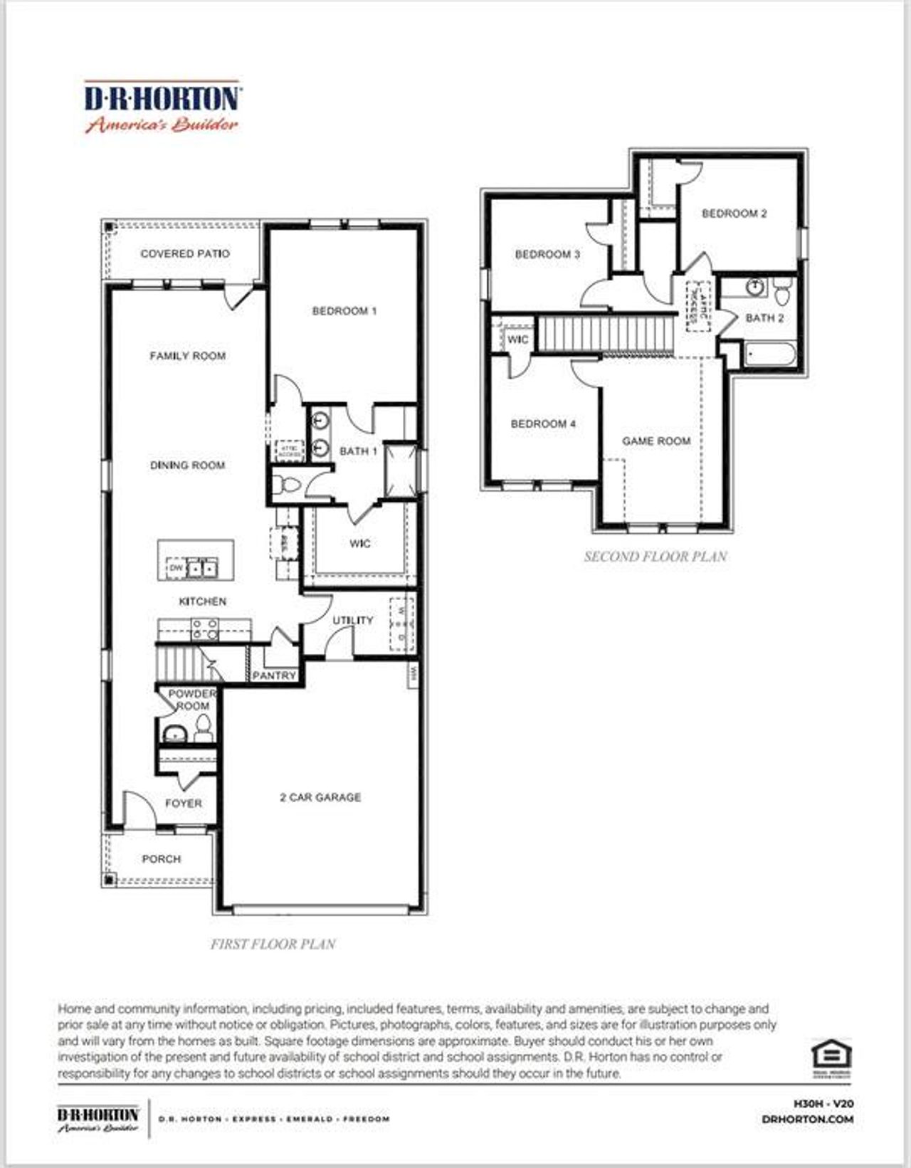 2D floor plan layout of this home in Augusta Square, Fort Worth, TX (Image 2).