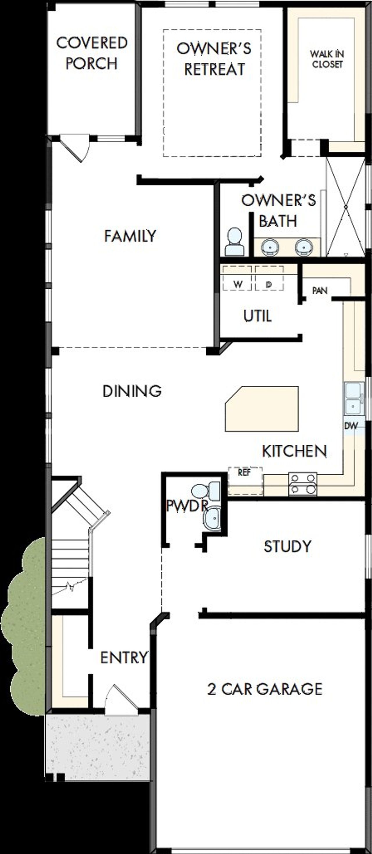 2D floor plan layout of this home in Mayfair - Select Garden Series, New Braunfels, TX (Image 2).
