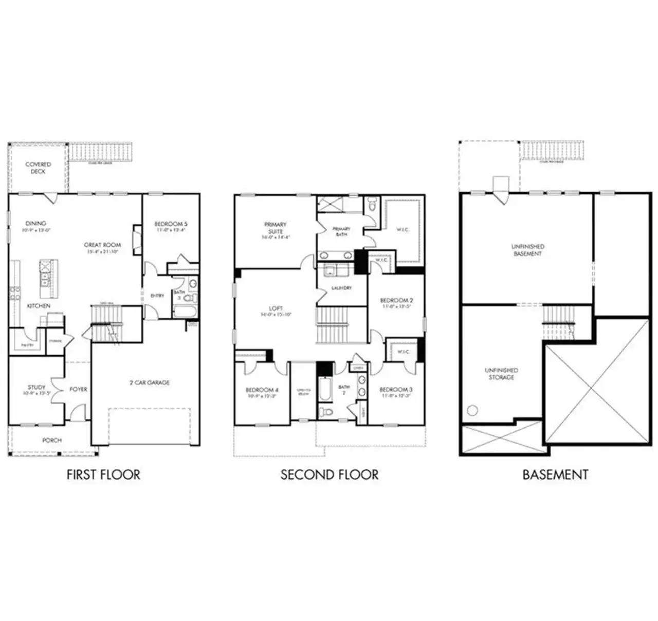 2D floor plan layout of this home in Preserve at Mountain Creek, Pendergrass, GA (Image 2).