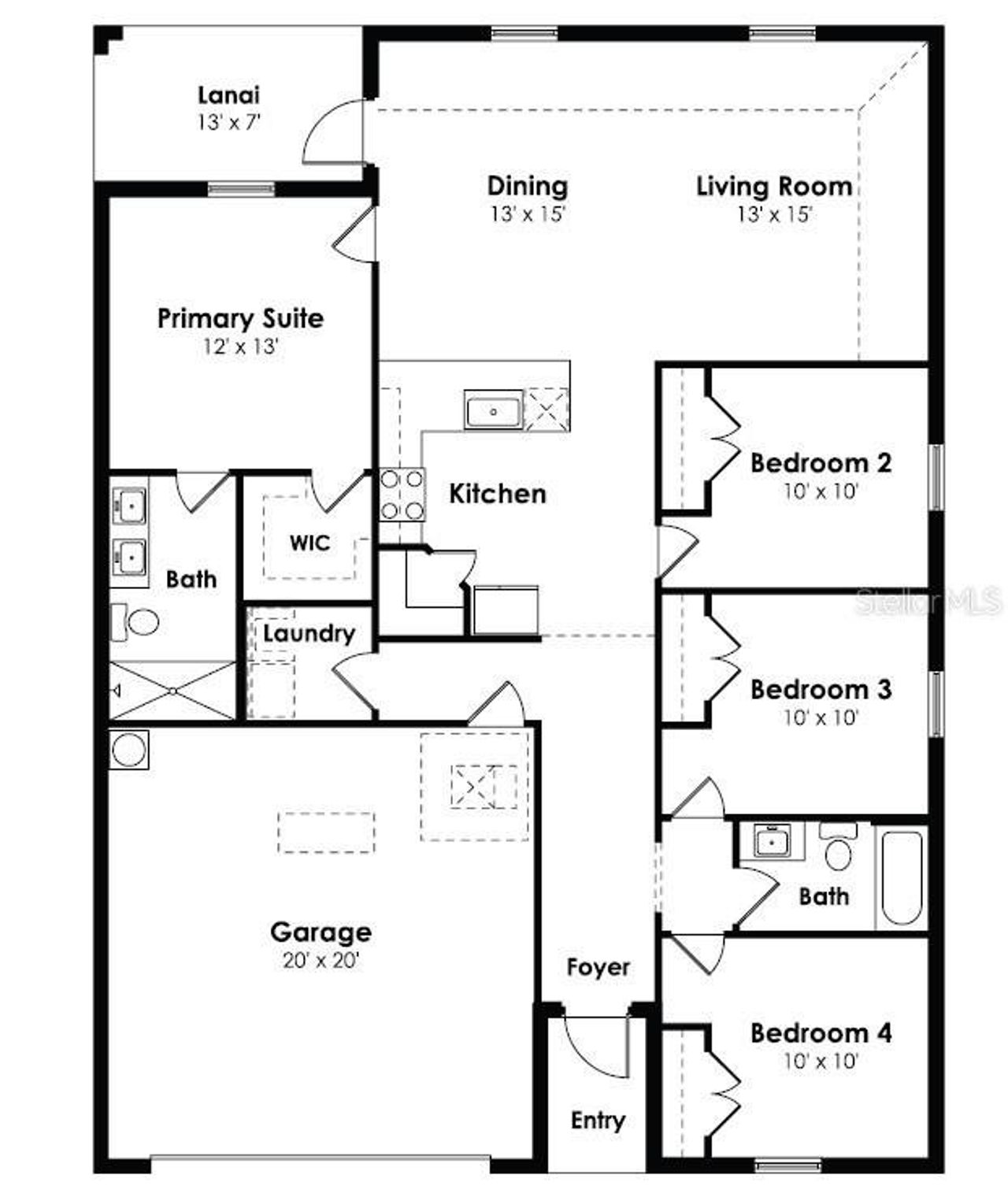 2D floor plan layout of this home in , Citrus Springs, FL (Image 2).