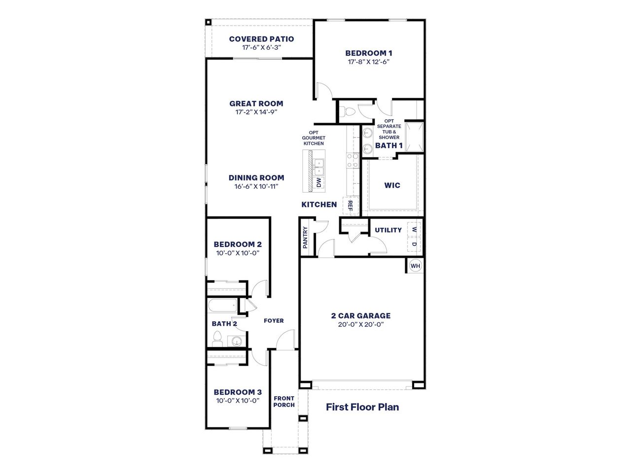 2D floor plan layout of this home in Del Rio Ranch, Avondale, AZ (Image 2).