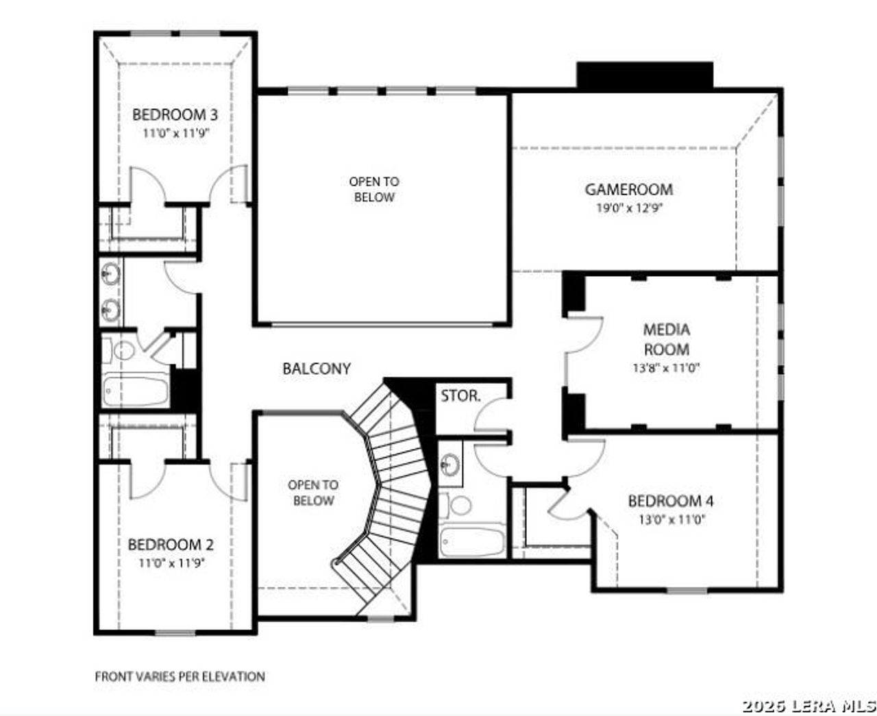 2D floor plan layout of this home in Haby Hill 60s, San Antonio, TX (Image 2).