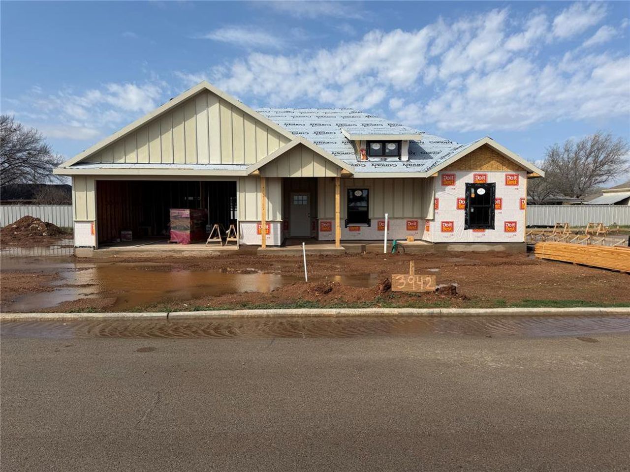 In-progress construction of a new home in , Abilene, TX (Image 2).