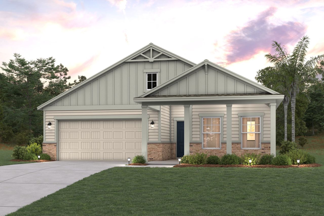 A house with a garage.