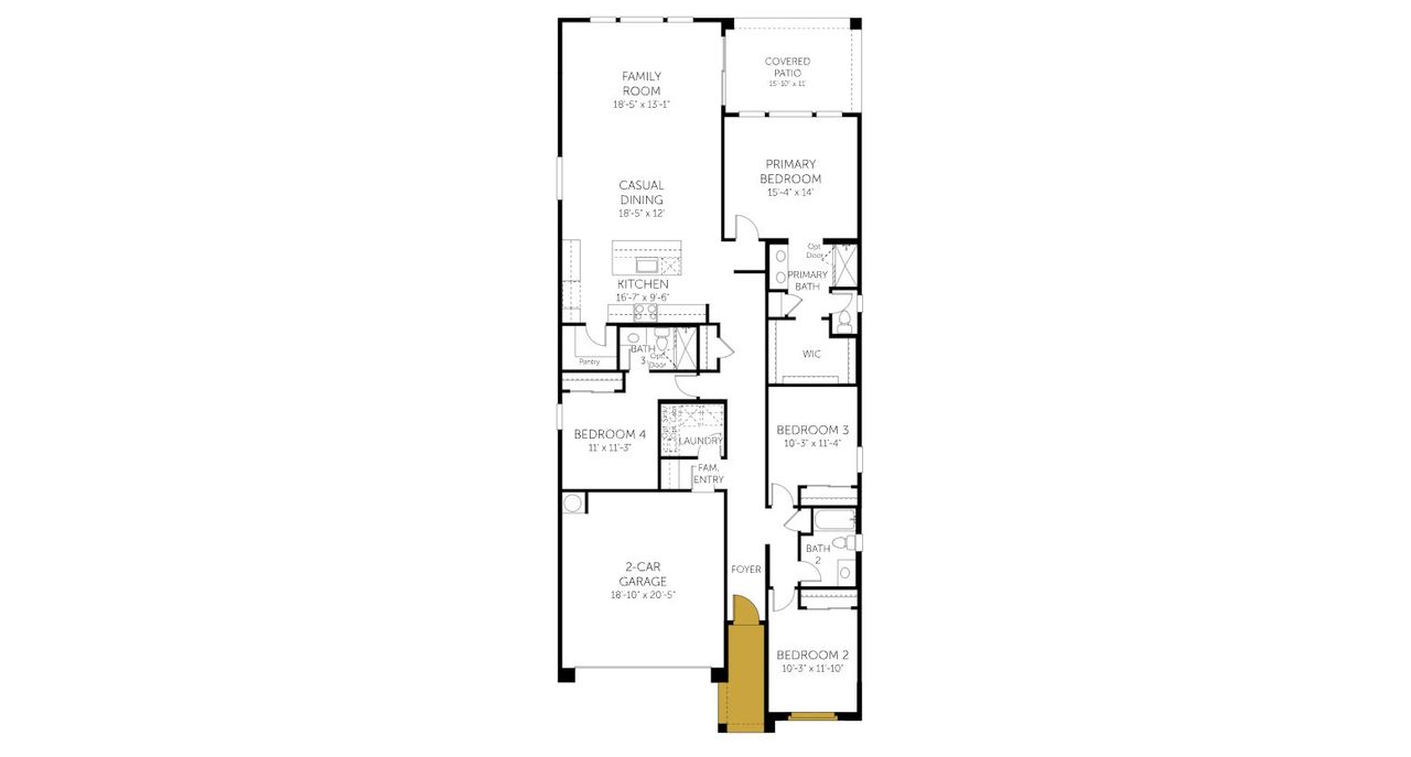 2D floor plan layout of this home in North Copper Canyon, Surprise, AZ (Image 2).