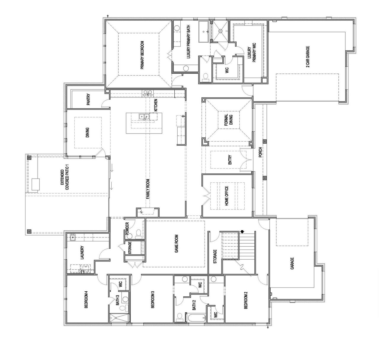 2D floor plan layout of this home in Leander Estates, Leander, TX (Image 2). 2D floor plan layout of this home in Leander Estates, Leander, TX (Image 2).