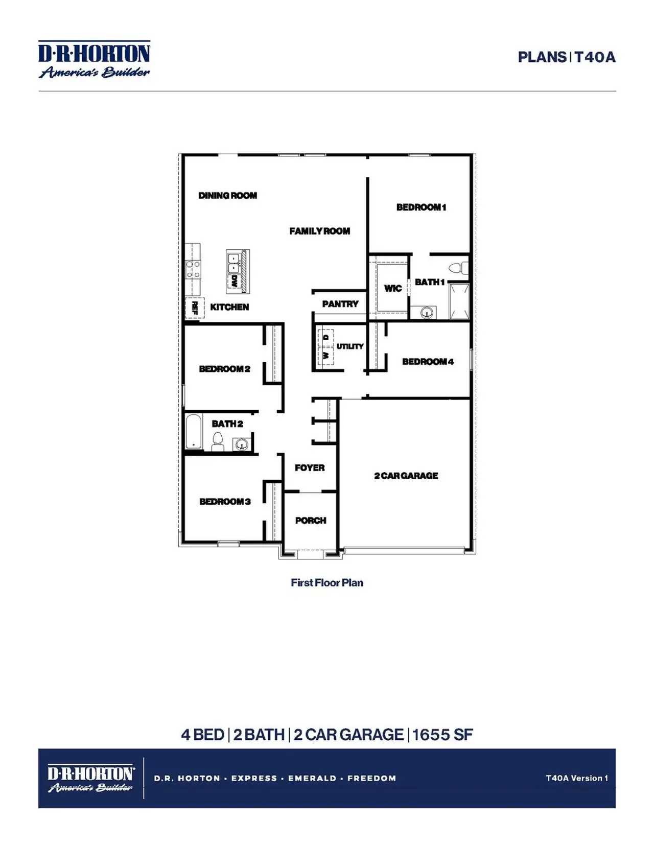 2D floor plan layout of this home in Lexington Heights, Willis, TX (Image 2).
