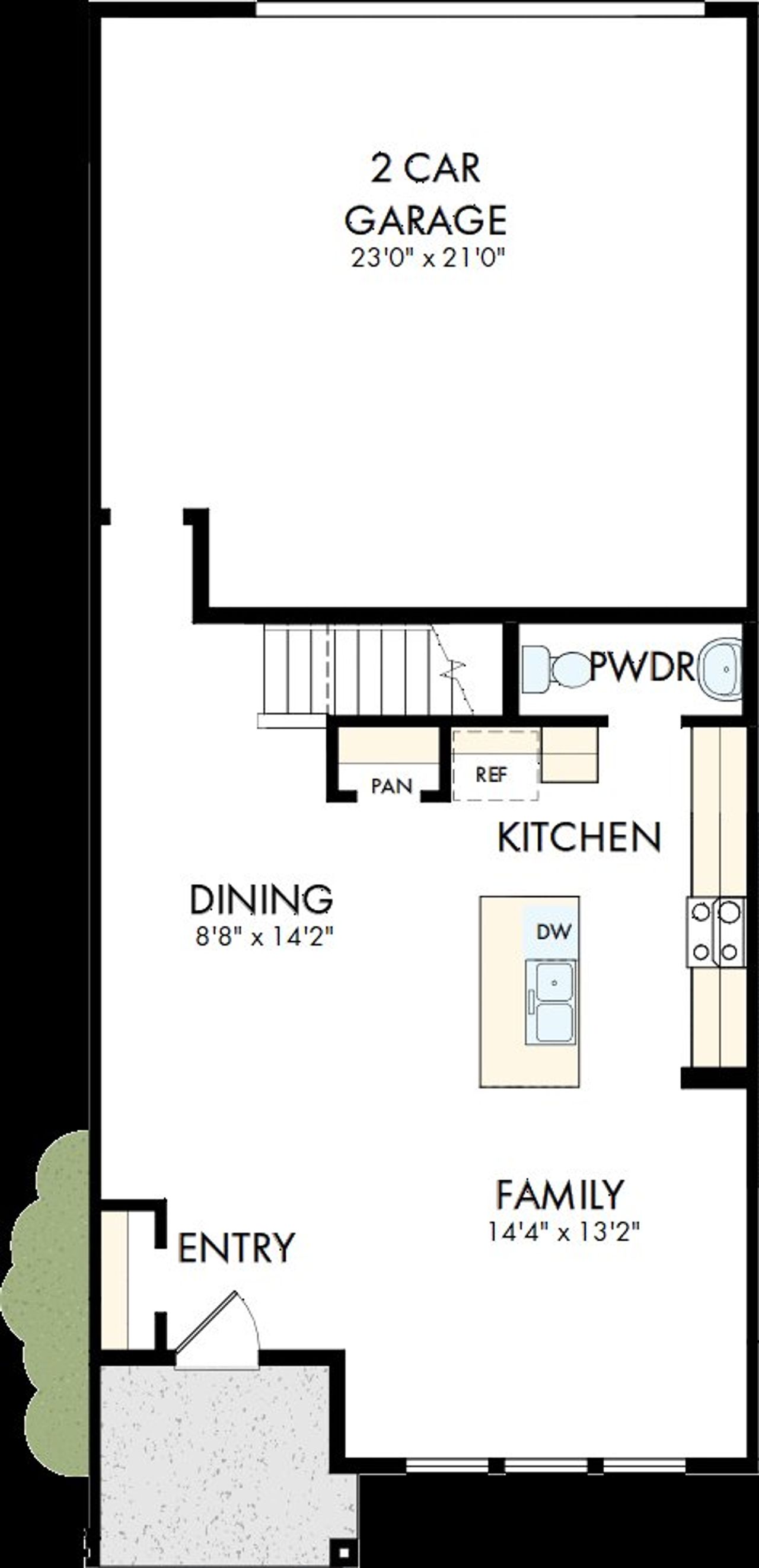 2D floor plan layout of this home in Westerly Park at Wildlight - Courtyard Collection, Yulee, FL (Image 2). 2D floor plan layout of this home in Westerly Park at Wildlight - Courtyard Collection, Yulee, FL (Image 2).