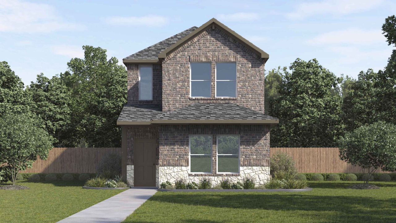 Representative exterior photo of a completed home built from the Amber by D.R. Horton in Elevon, Lavon, TX (Image 2).