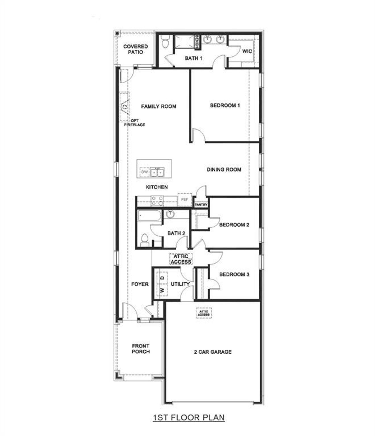 2D floor plan layout of this home in Winchester Crossing, Princeton, TX (Image 2).
