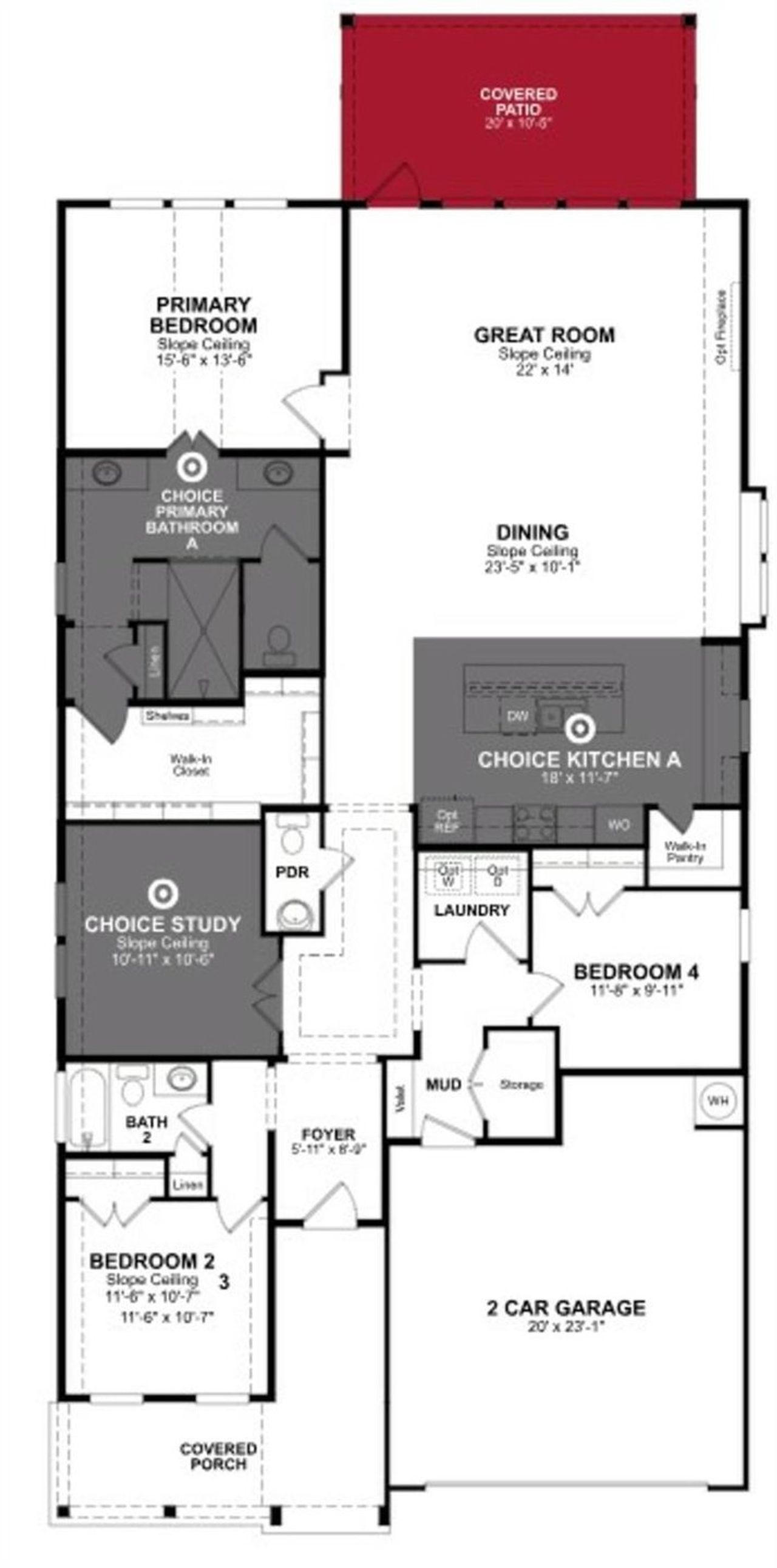 2D floor plan layout of this home in Ellwood, Iowa Colony, TX (Image 2).