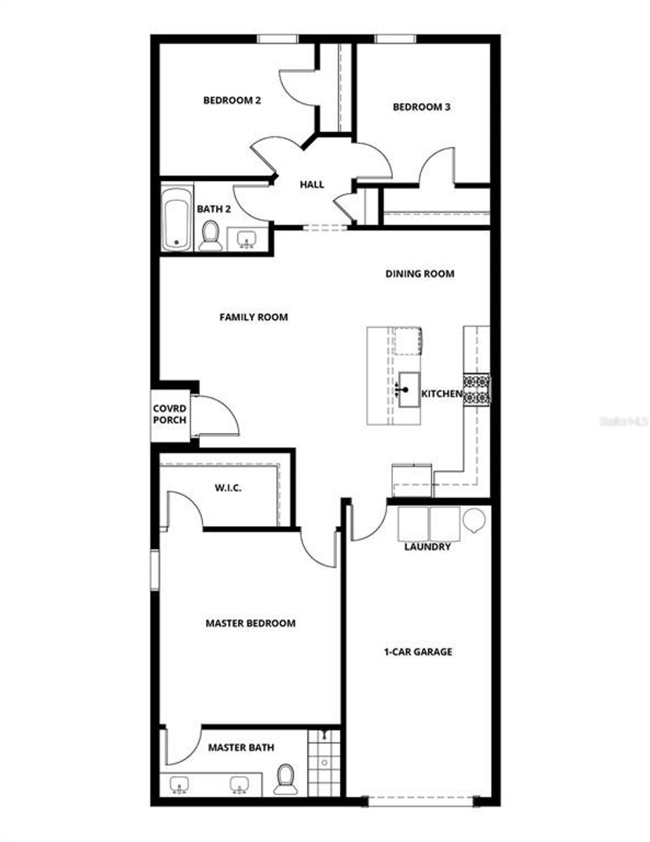 2D floor plan layout of this home in , Poinciana, FL (Image 2).