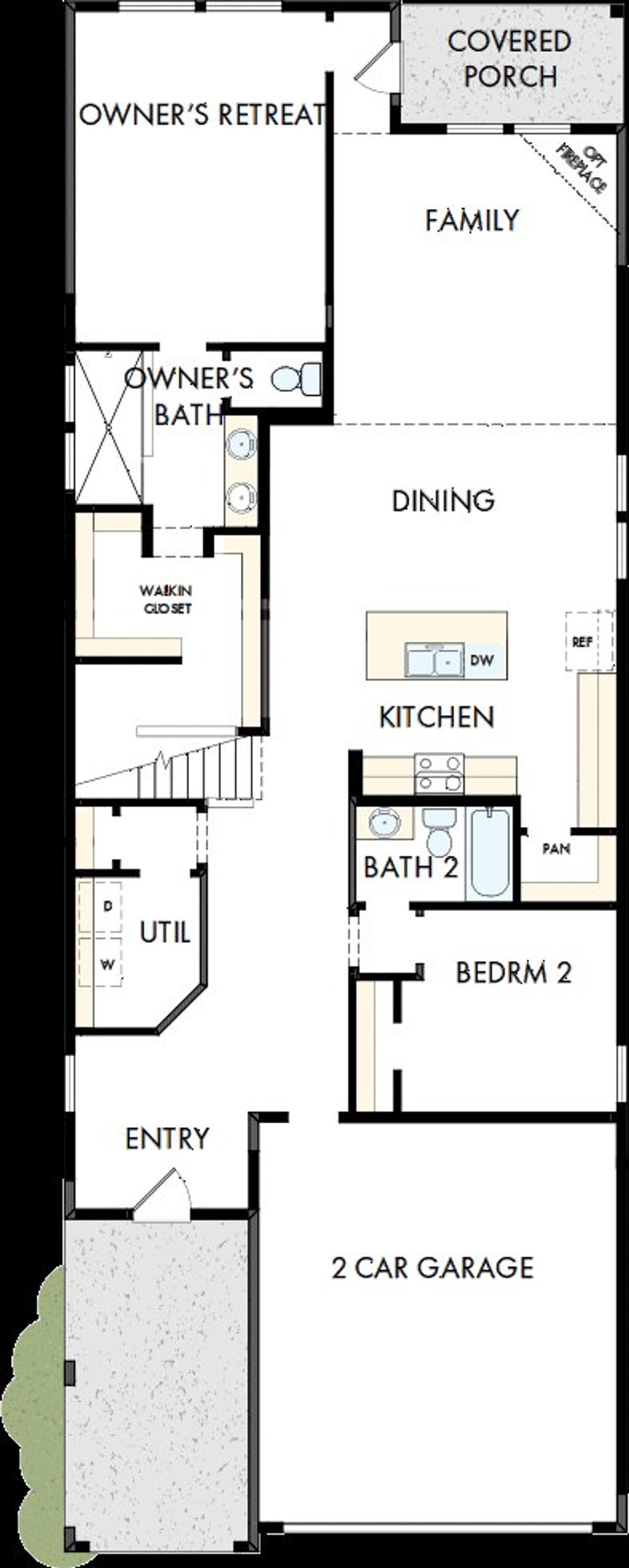 2D floor plan layout of this home in Creekshaw – Gardens, Royse City, TX (Image 2).