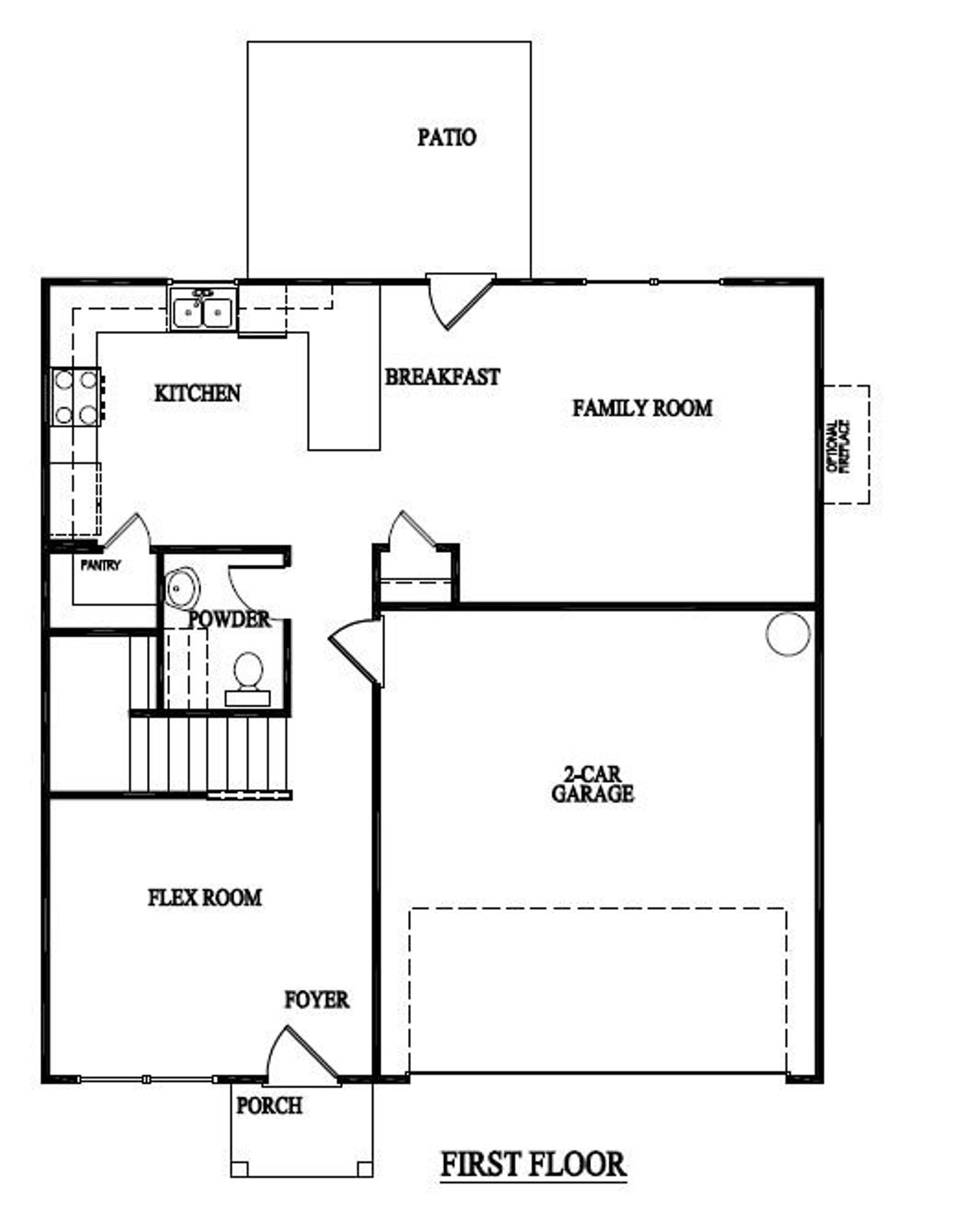2D floor plan layout of this home in The Village at Sassafras, Allenhurst, GA (Image 2).