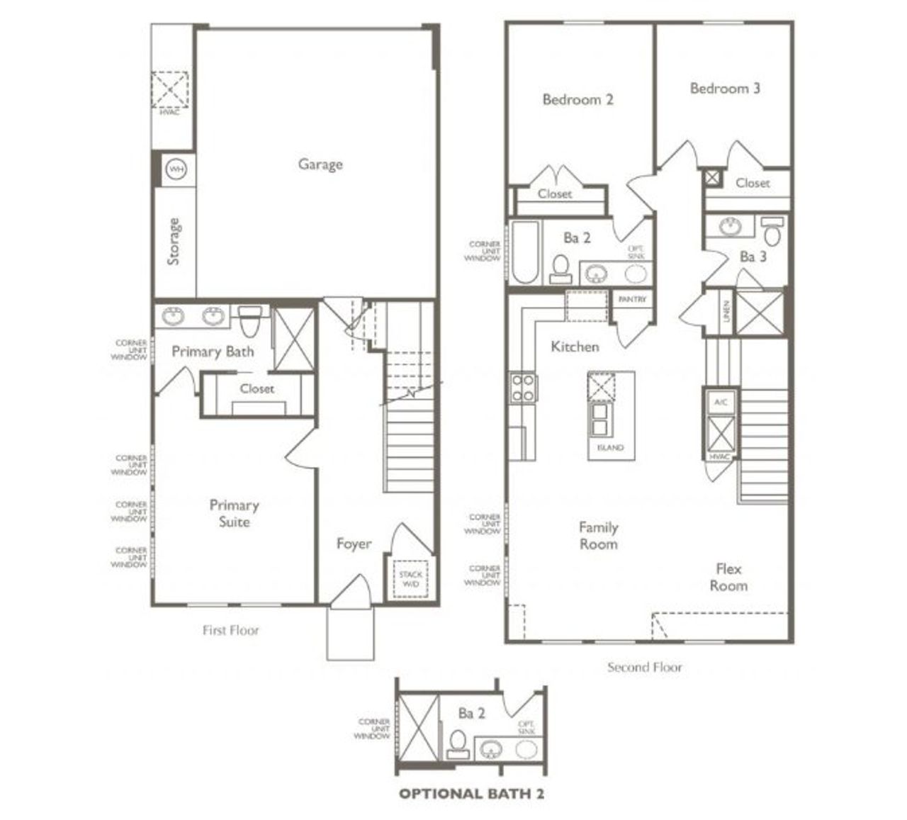 2D floor plan layout of this home in Koenig Townhomes, Austin, TX (Image 2). 2D floor plan layout of this home in Koenig Townhomes, Austin, TX (Image 2).