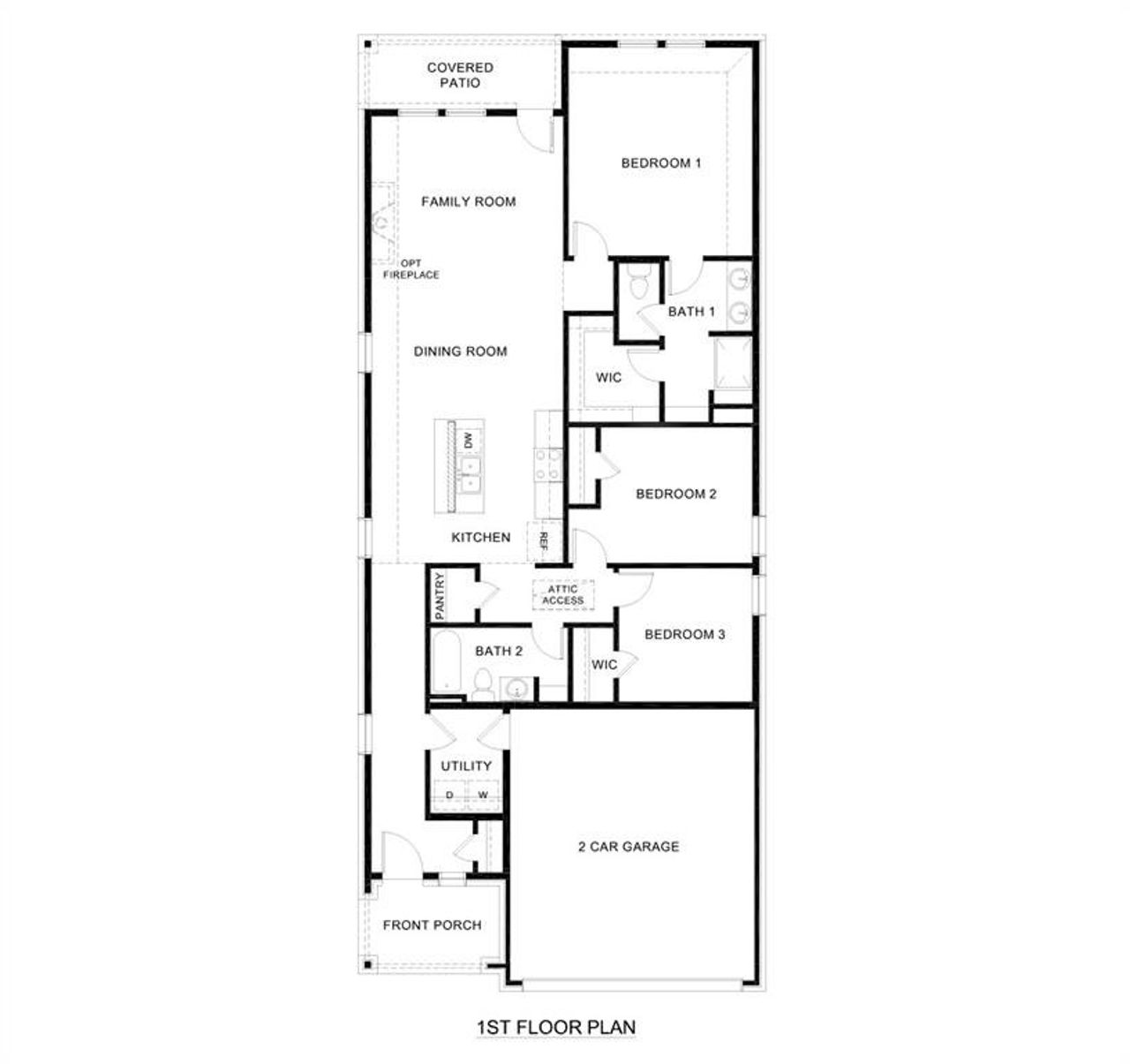 2D floor plan layout of this home in Winchester Crossing, Princeton, TX (Image 2).