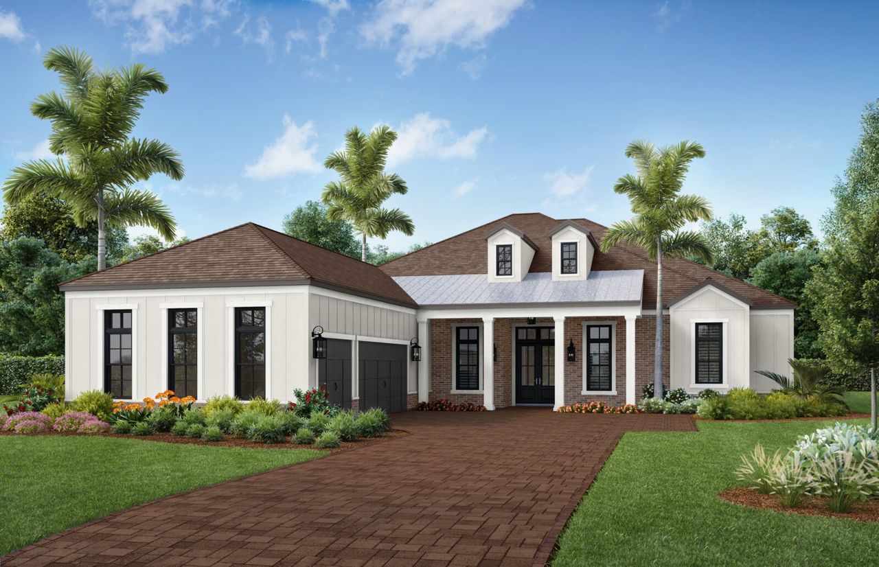 Representative exterior photo of a completed home built from the Seaside 2 by Neal Signature Homes in Waterbury Park, Bradenton, FL (Image 2).