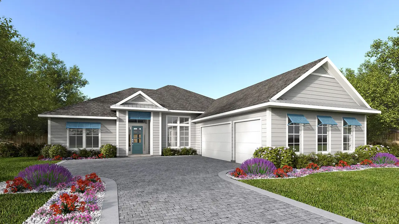 Representative exterior photo of a completed home built from the 2825MC by MasterCraft Builder Group in SilverLeaf, St. Augustine, FL (Image 2).