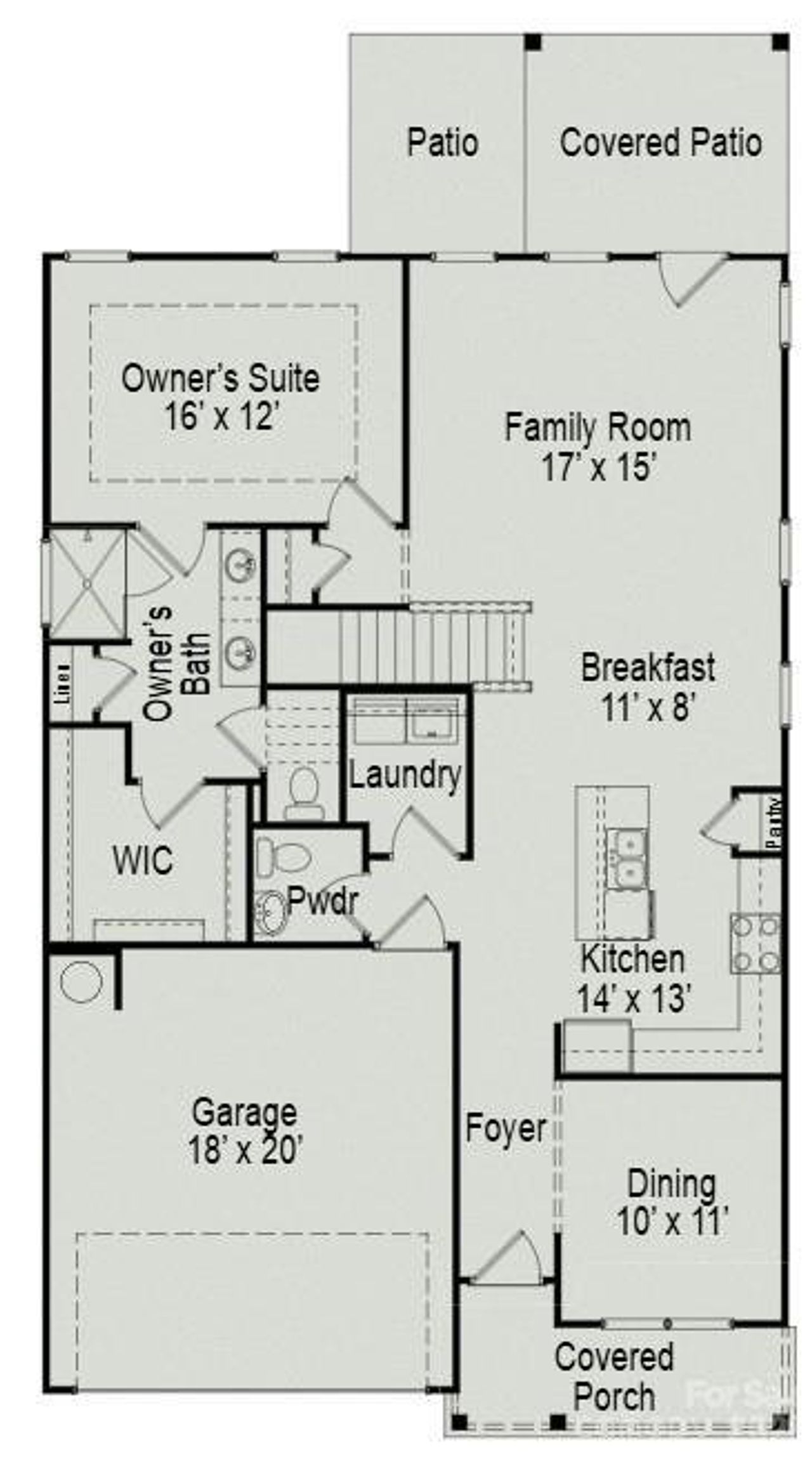 2D floor plan layout of this home in Sunset Meadows, Charlotte, NC (Image 2).