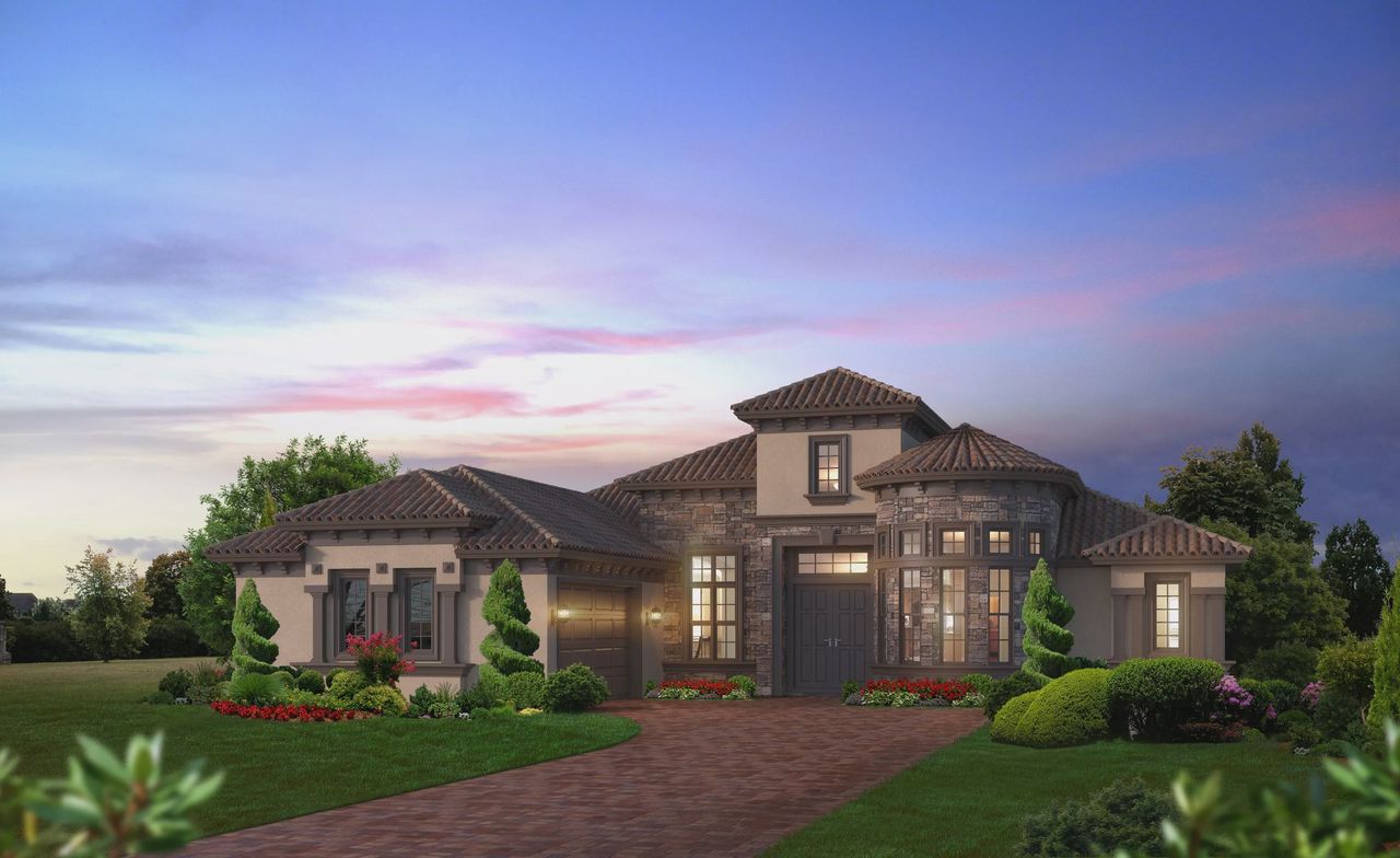 Representative exterior photo of a completed home built from the Egret V by ICI Homes in Live Oak Estates, Orlando, FL (Image 2). Representative exterior photo of a completed home built from the Egret V by ICI Homes in Live Oak Estates, Orlando, FL (Image 2).