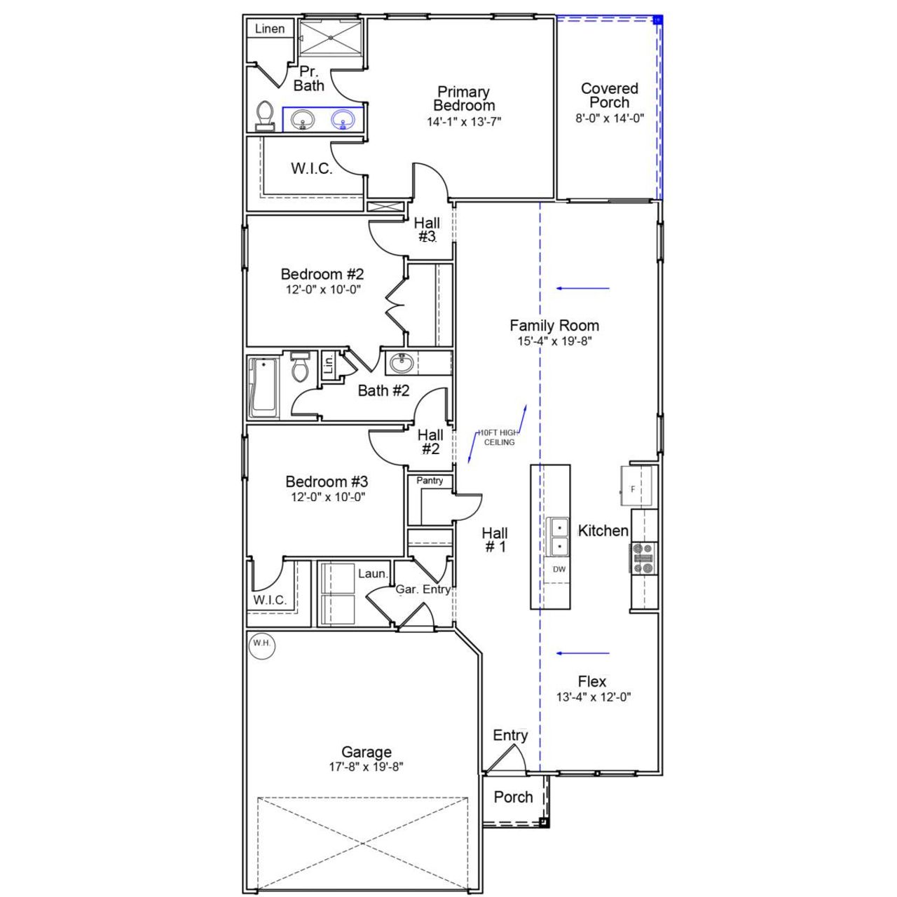 2D floor plan layout of this home in Mayfair Village, Spartanburg, SC (Image 2).