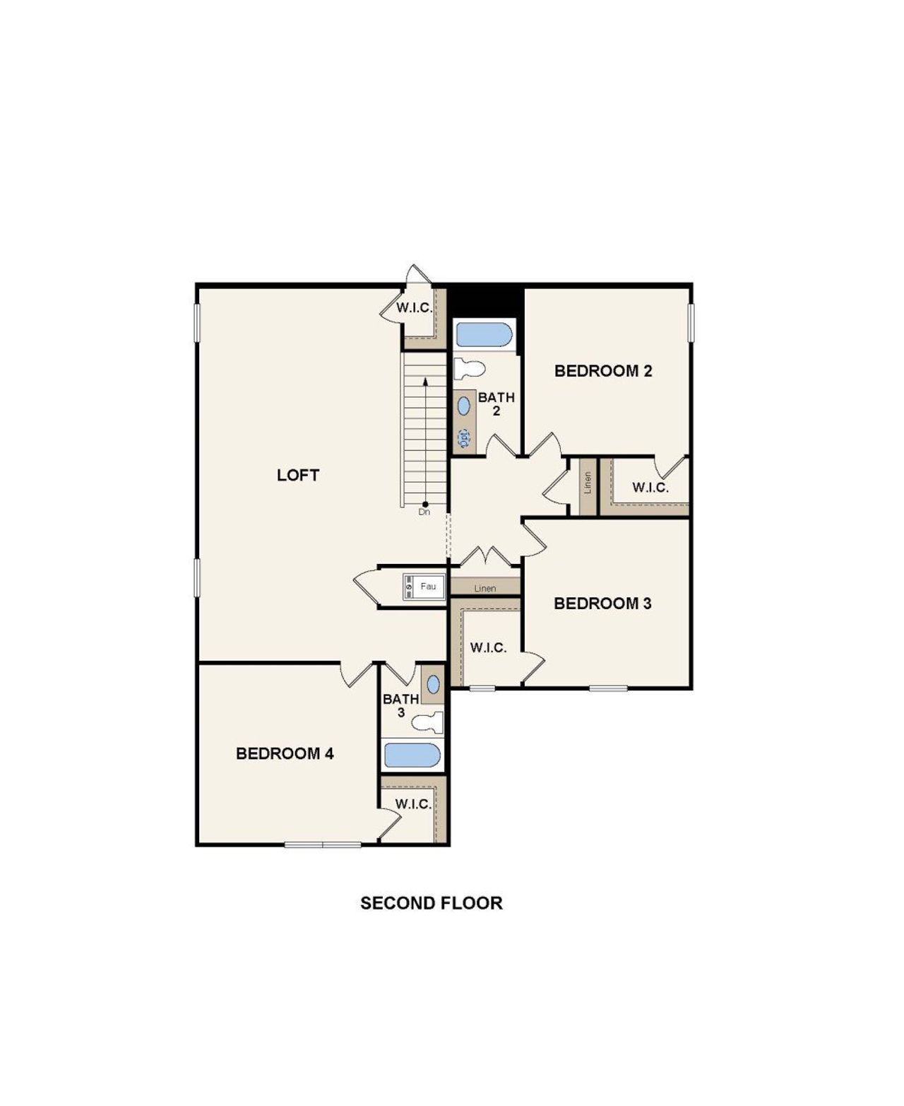 2D floor plan layout of this home in Magnolia Springs, Montgomery, TX (Image 2).