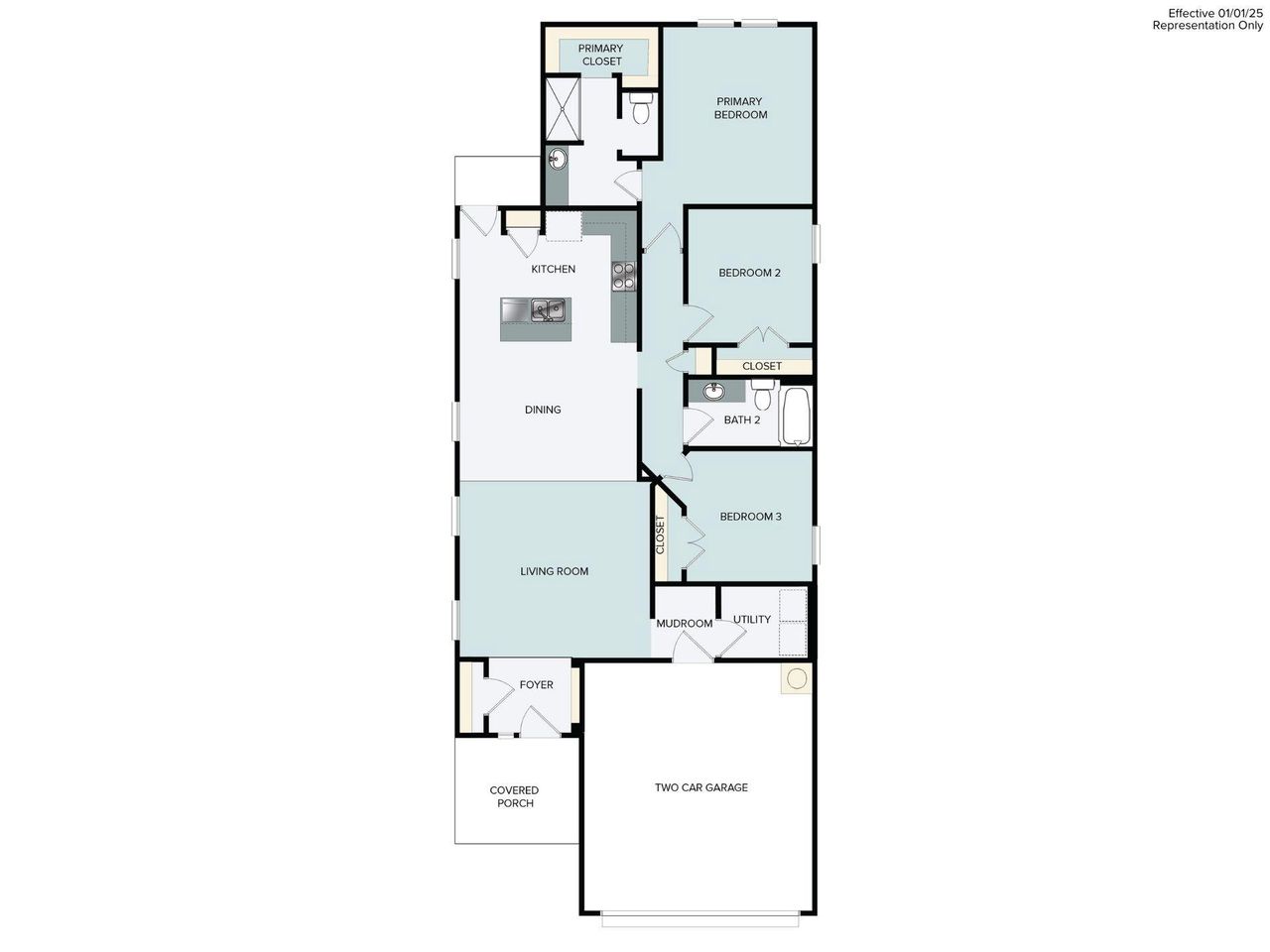 2D floor plan layout of this home in Cloverleaf, Austin, TX (Image 2).