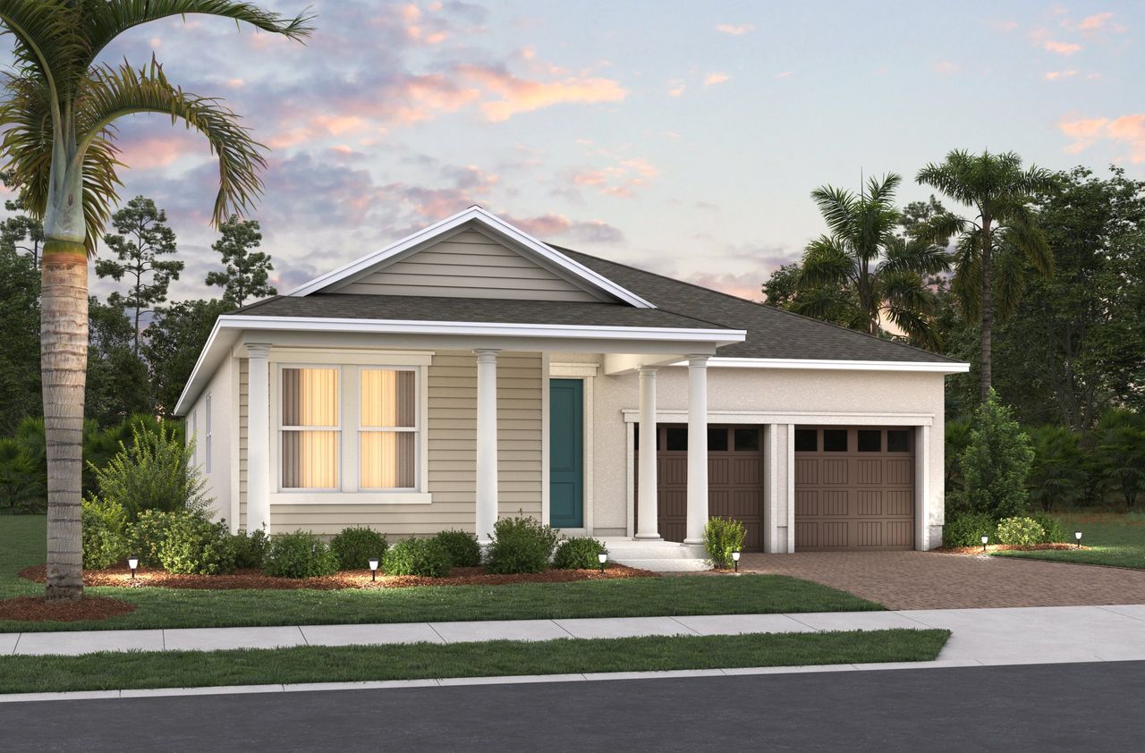Representative exterior photo of a completed home built from the Carlisle by Beazer Homes in Vintner Reserve, Clermont, FL (Image 2). Representative exterior photo of a completed home built from the Carlisle by Beazer Homes in Vintner Reserve, Clermont, FL (Image 2).
