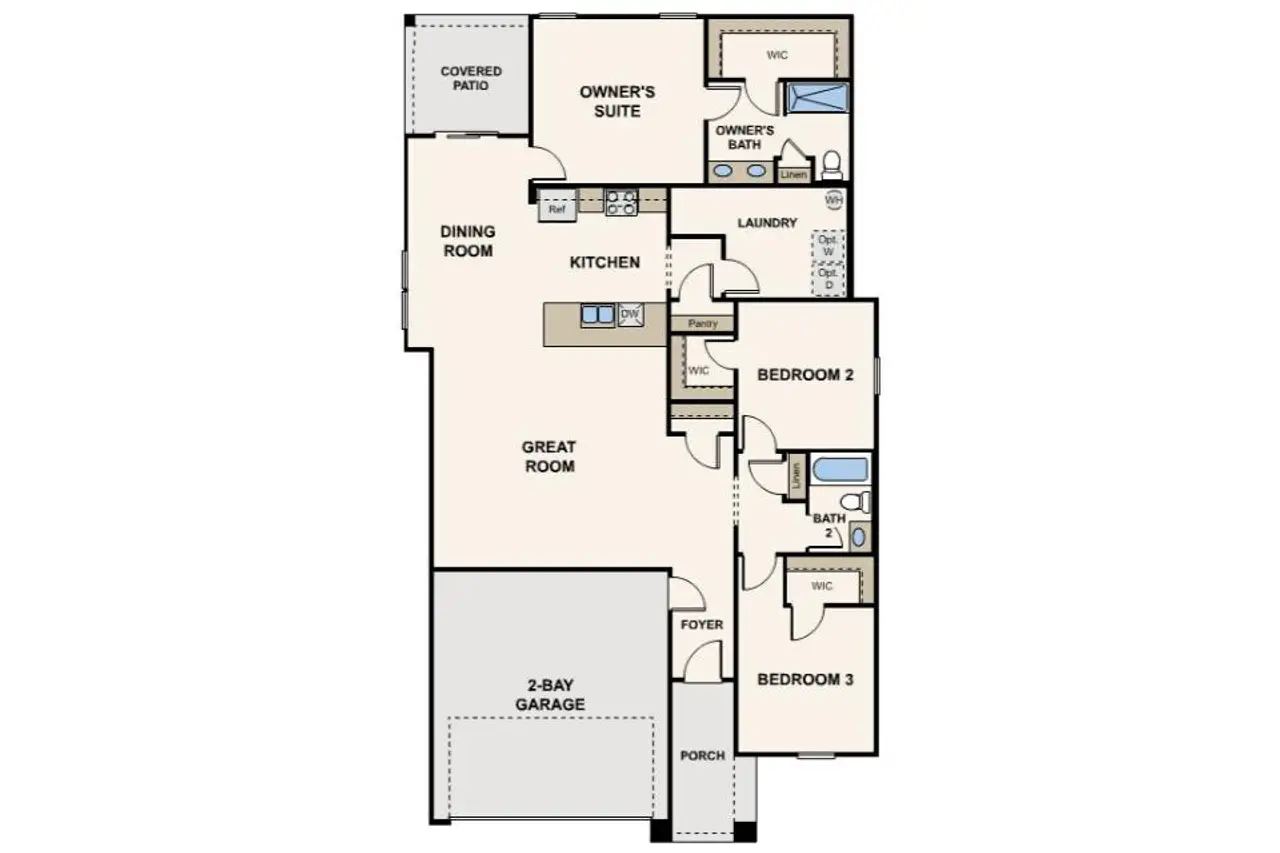 2D floor plan layout for the Eldorado by Century Complete in Beaver Creek Preserve, Rimrock, AZ (Image 2).