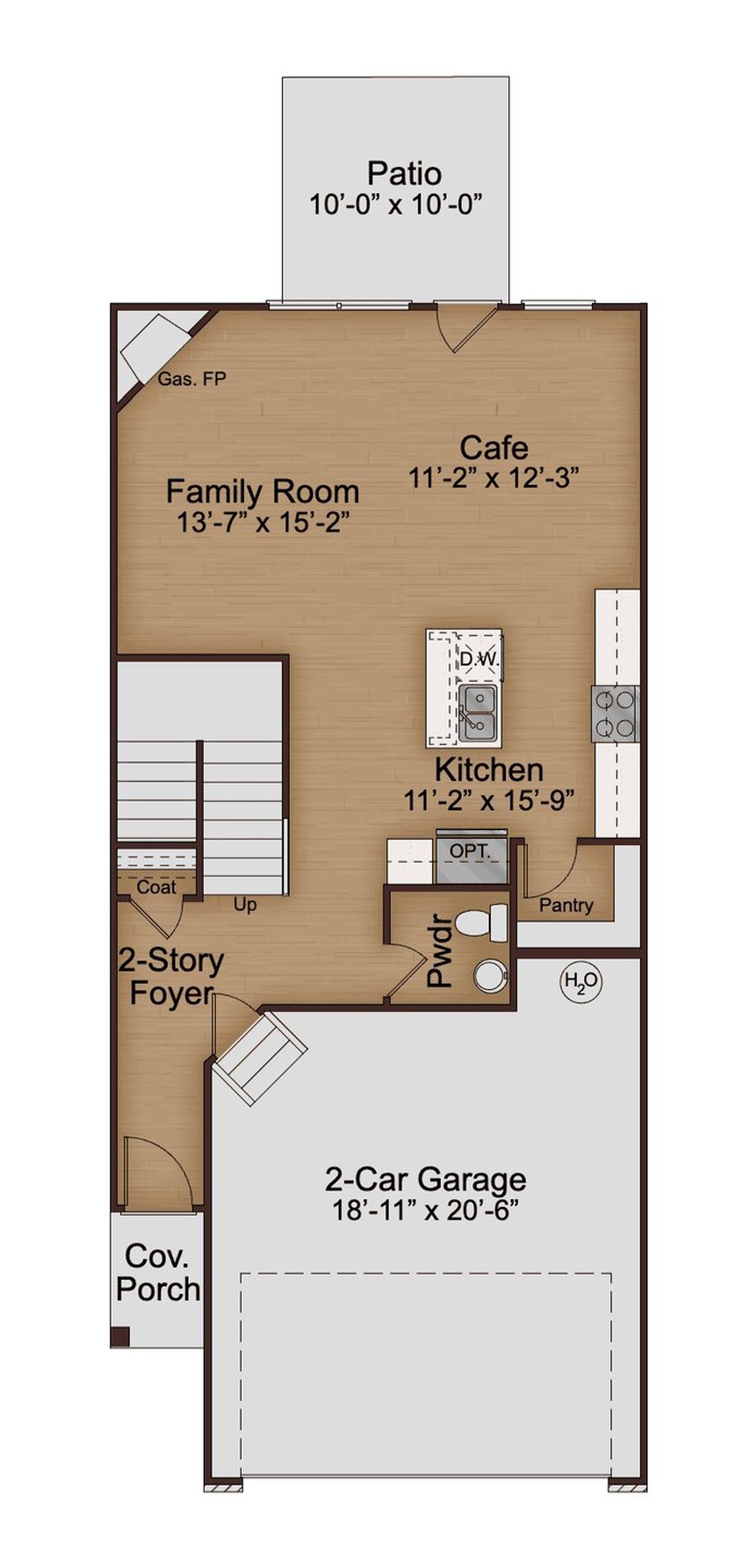 2D floor plan layout of this home in Somerset at Riverbrook, Gainesville, GA (Image 2).