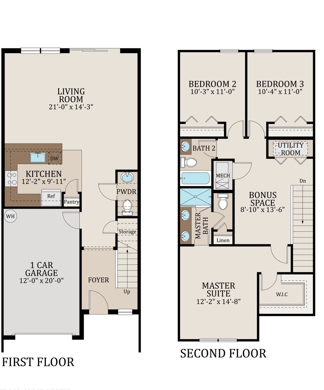 2D floor plan layout for the The Charlotte by Sunrise Homes in Hidden Nest, Plant City, FL (Image 2).