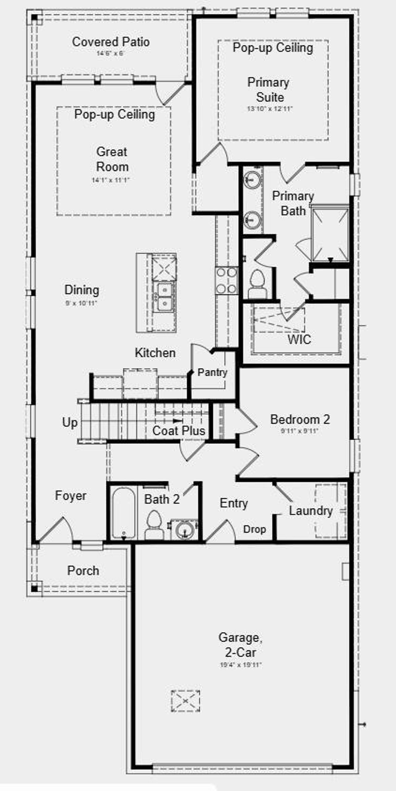 Additional Highlights Include: shower in place of tub/shower combo at Bath 2 and a gas line.