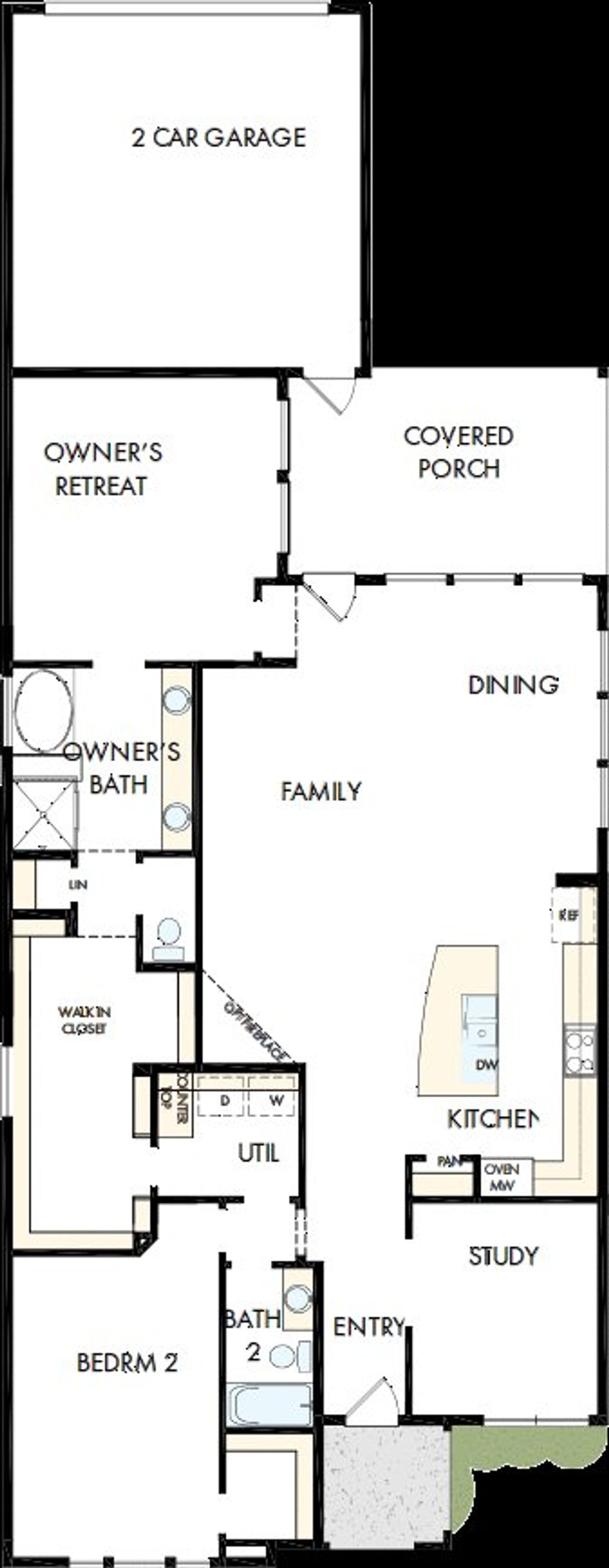 2D floor plan layout of this home in Elements at Viridian - Signature Series, Arlington, TX (Image 2). 2D floor plan layout of this home in Elements at Viridian - Signature Series, Arlington, TX (Image 2).