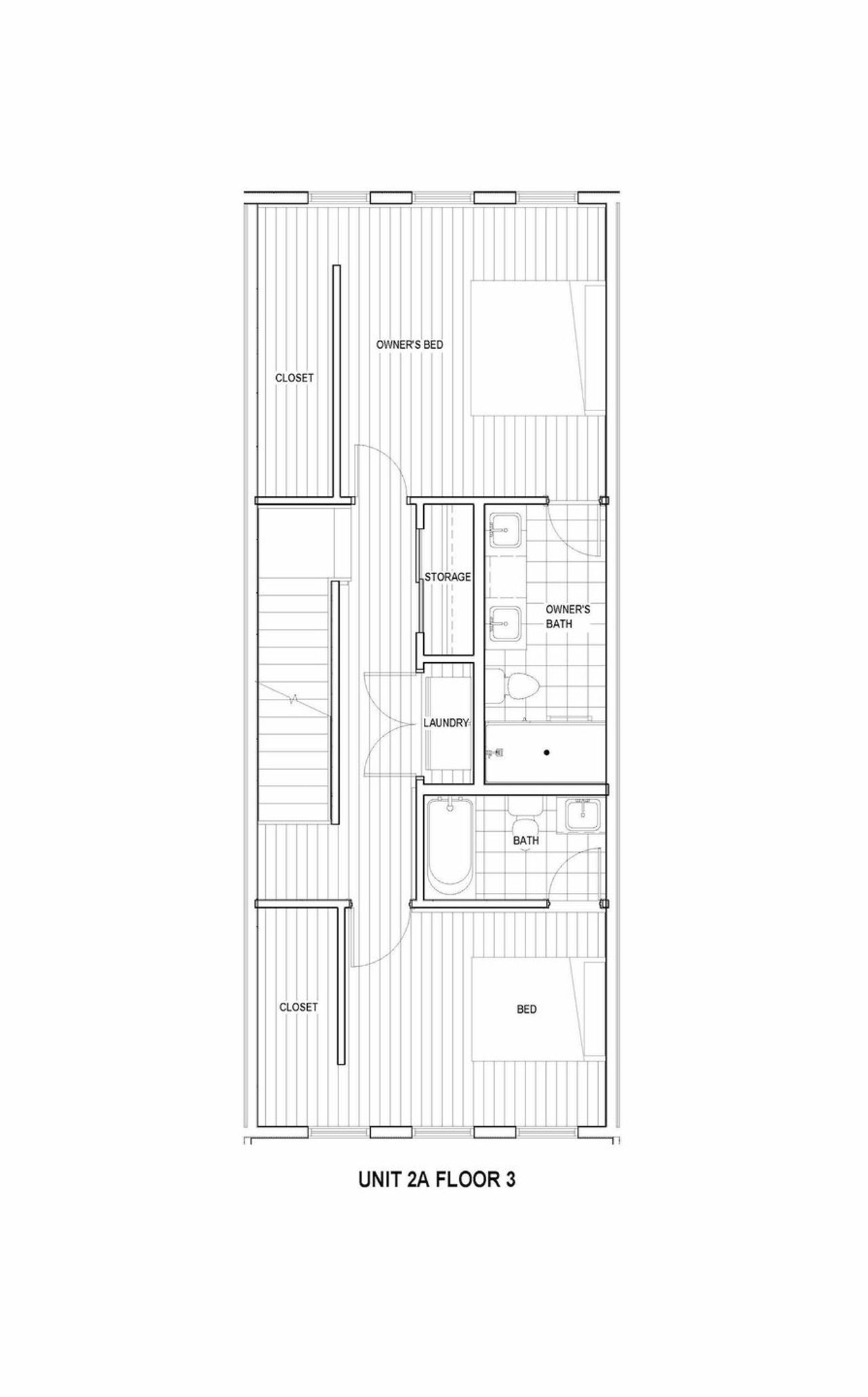2D floor plan layout for the Plan 2A by JackBilt Development in Madison Park South, Atlanta, GA (Image 2).