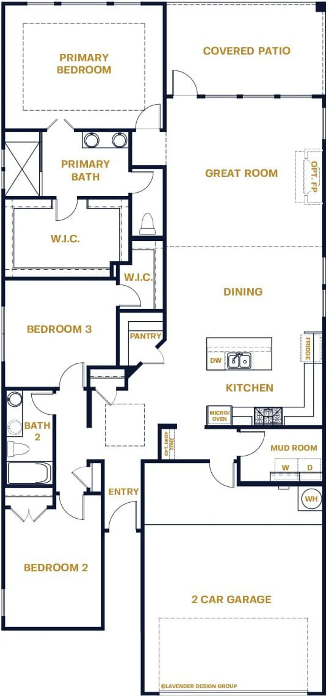 Castlehill Floor Plan in The Colony, Bastrop TX | Sitterle Homes Floor Plan Layout