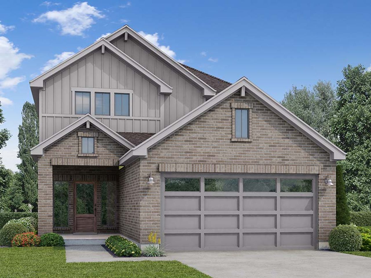 A house with a garage. A house with a garage.